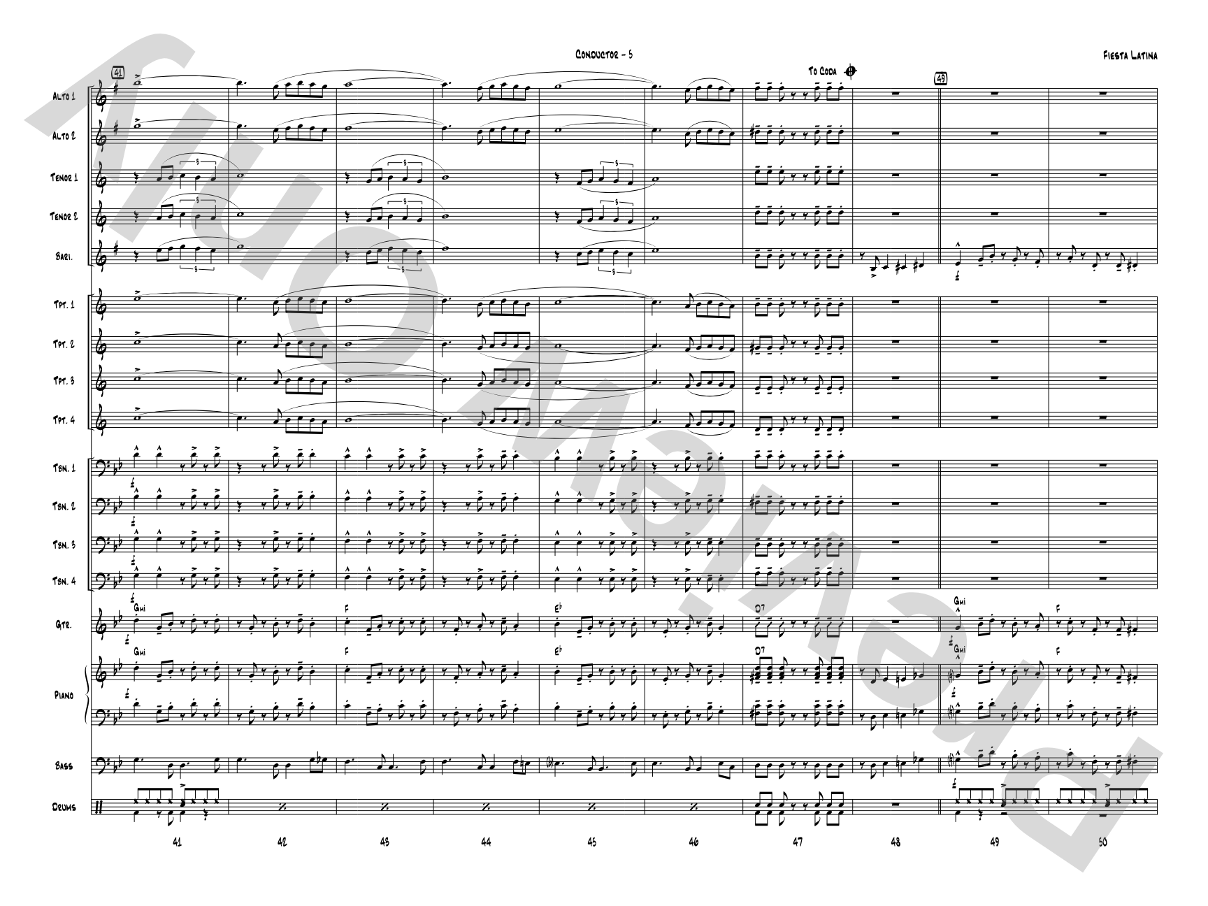 Fiesta Latina: Jazz Ensemble Conductor Score & Parts