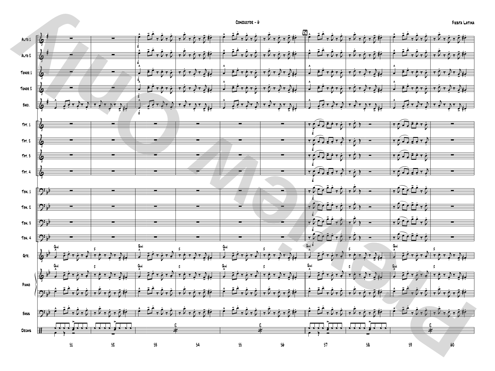 Fiesta Latina: Jazz Ensemble Conductor Score & Parts