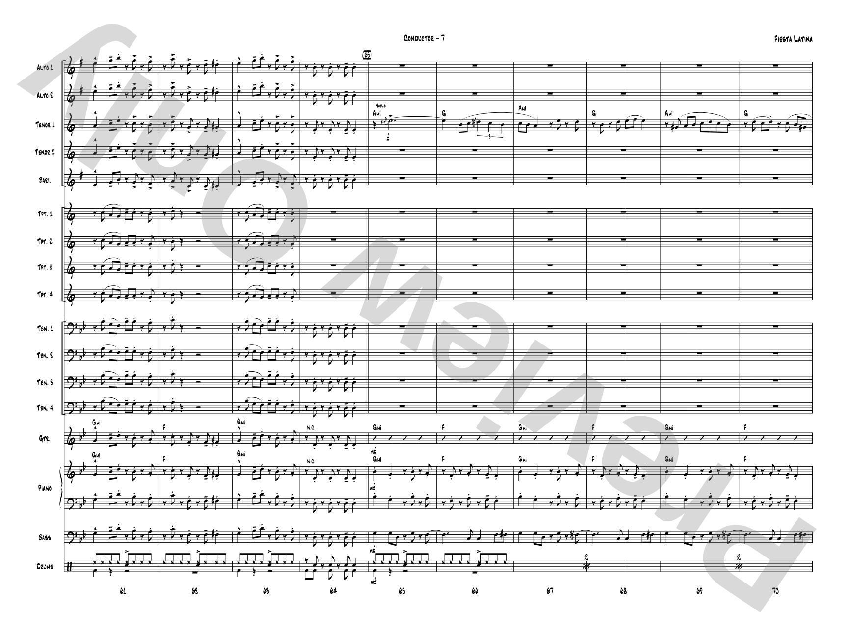 Fiesta Latina: Jazz Ensemble Conductor Score & Parts