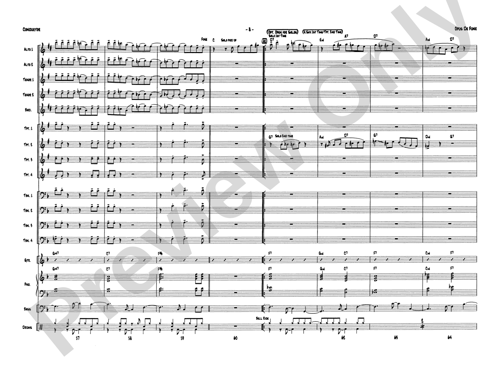 Opus de Funk: Jazz Ensemble Conductor Score & Parts