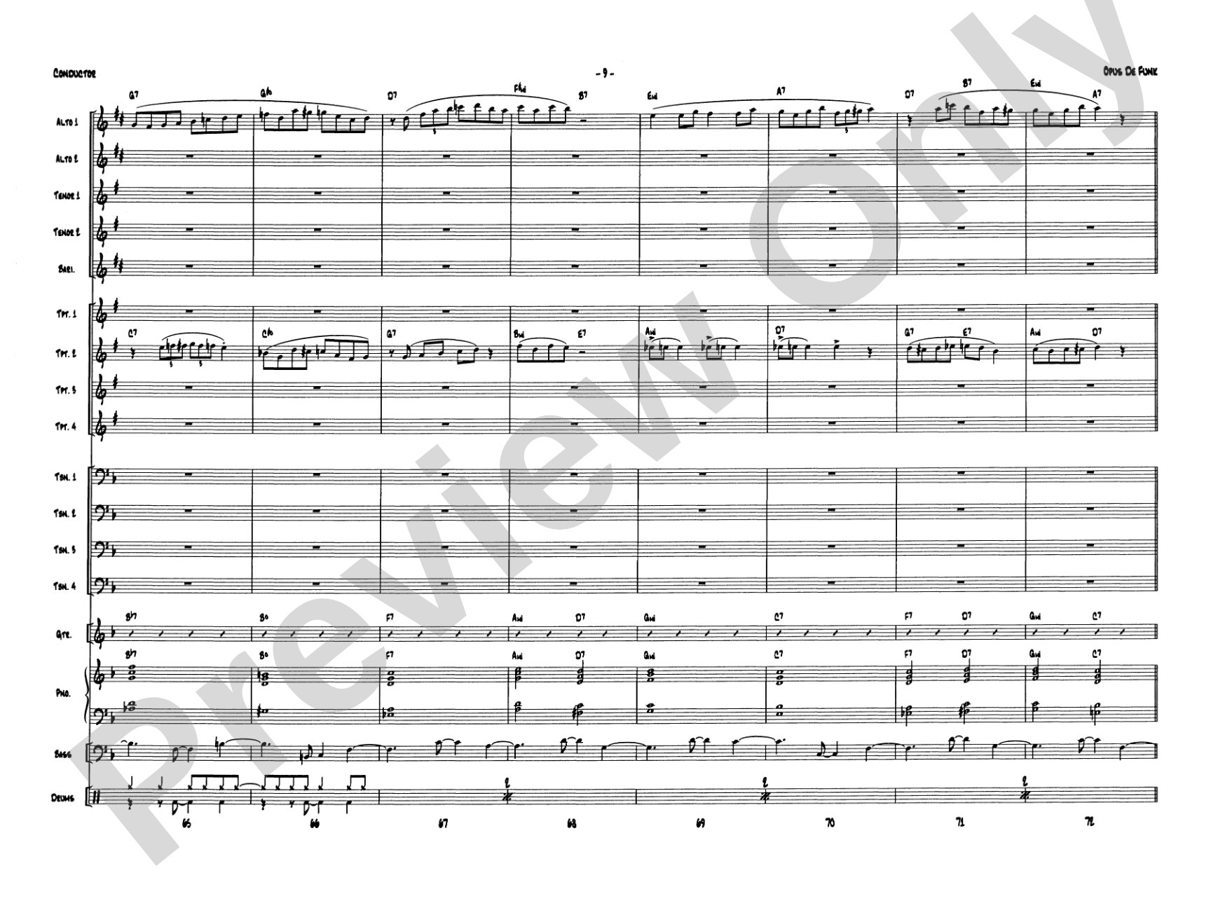 Opus de Funk: Jazz Ensemble Conductor Score & Parts