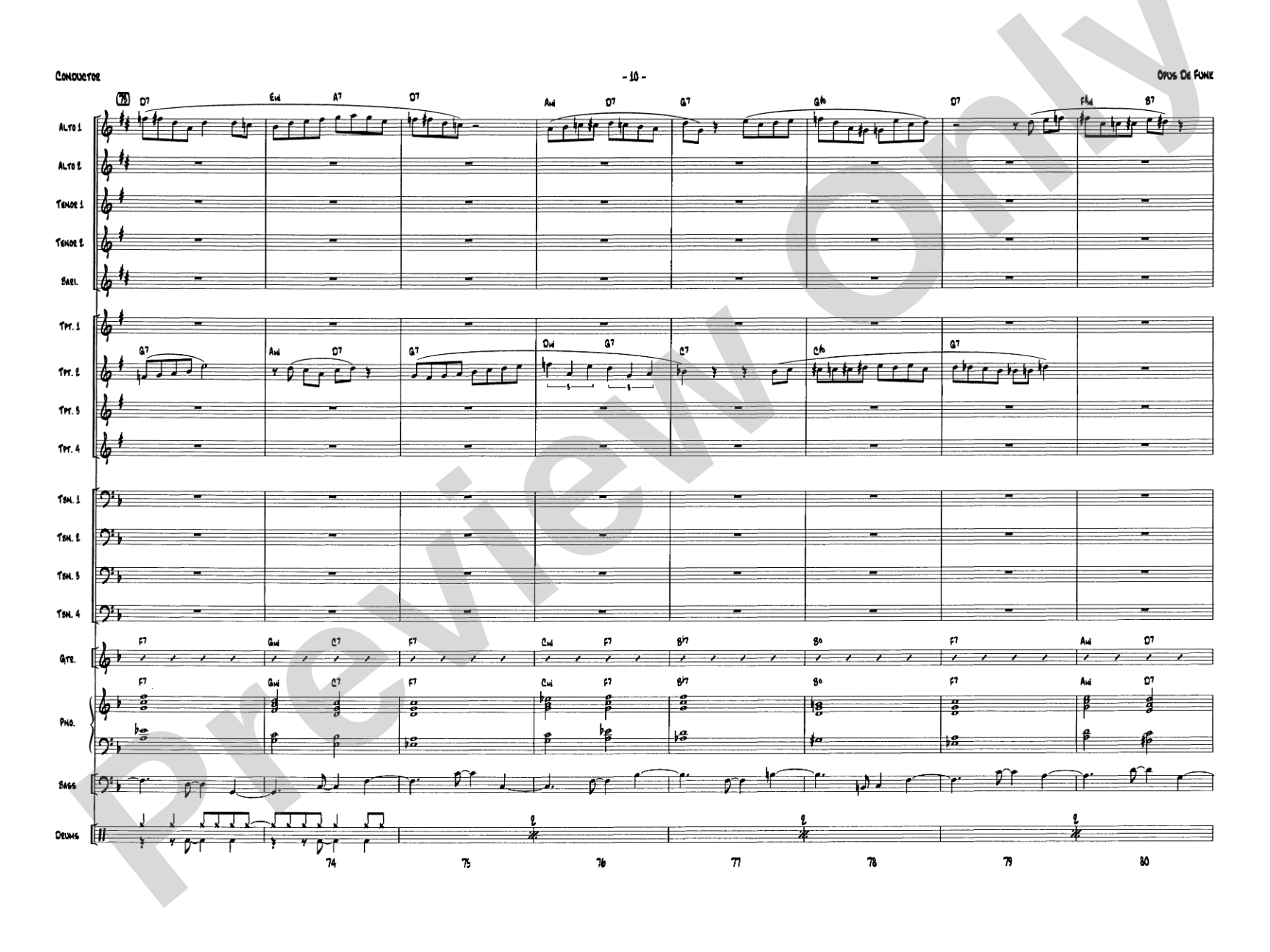 Opus de Funk: Jazz Ensemble Conductor Score & Parts