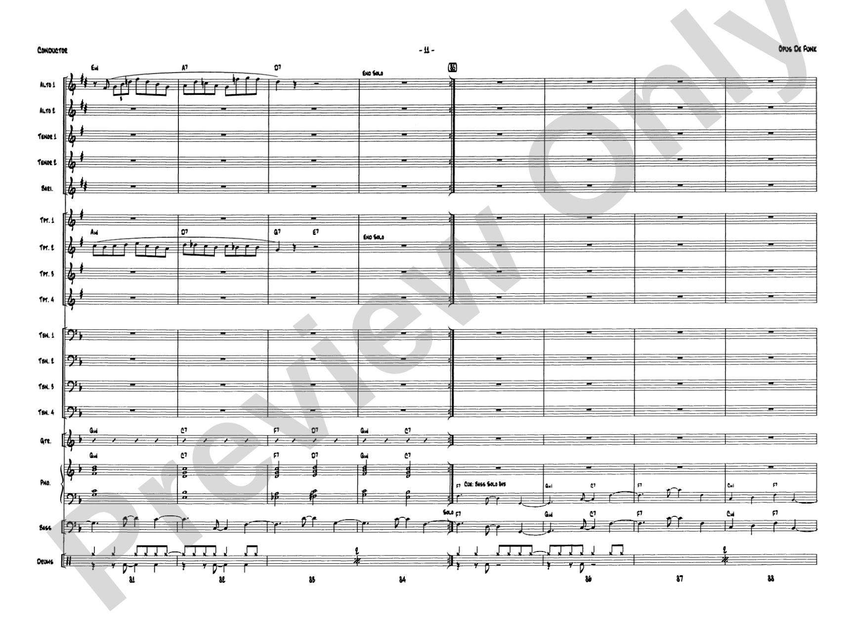 Opus de Funk: Jazz Ensemble Conductor Score & Parts