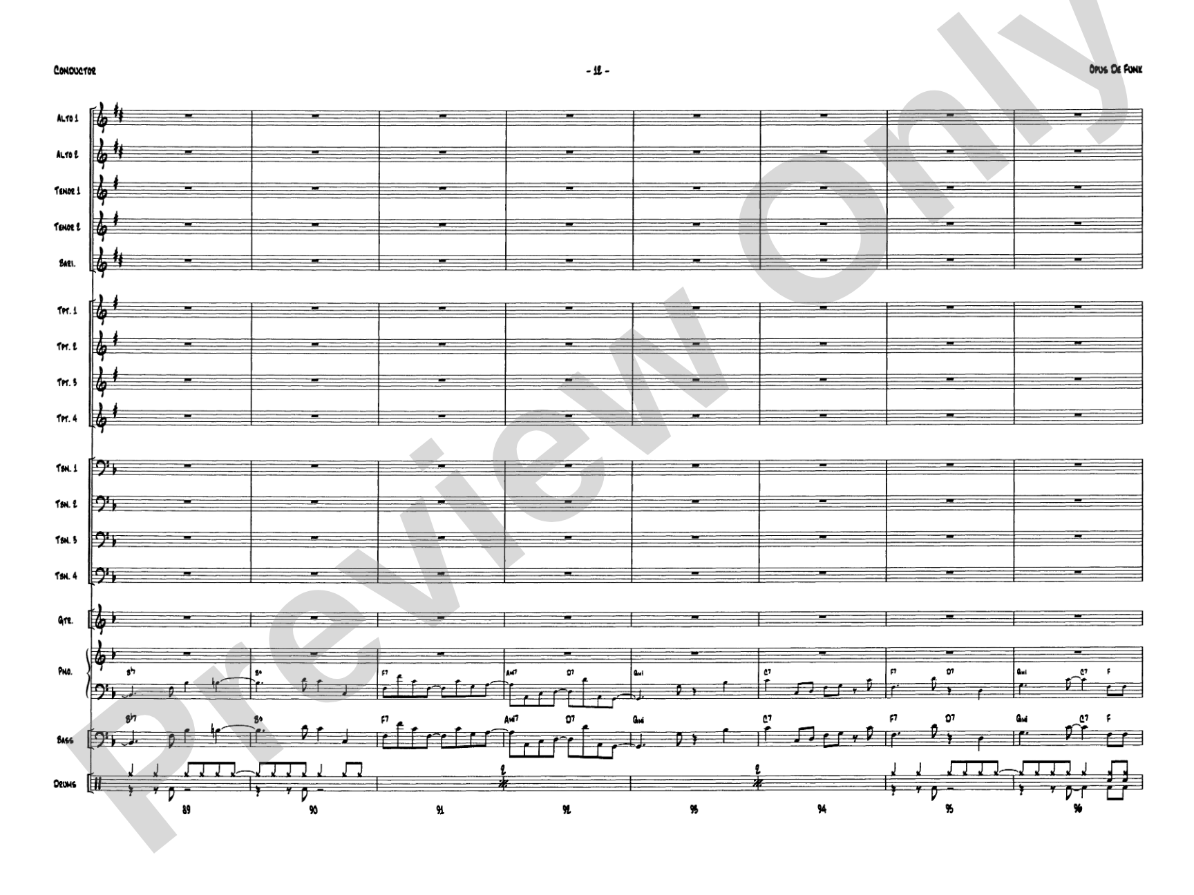 Opus de Funk: Jazz Ensemble Conductor Score & Parts