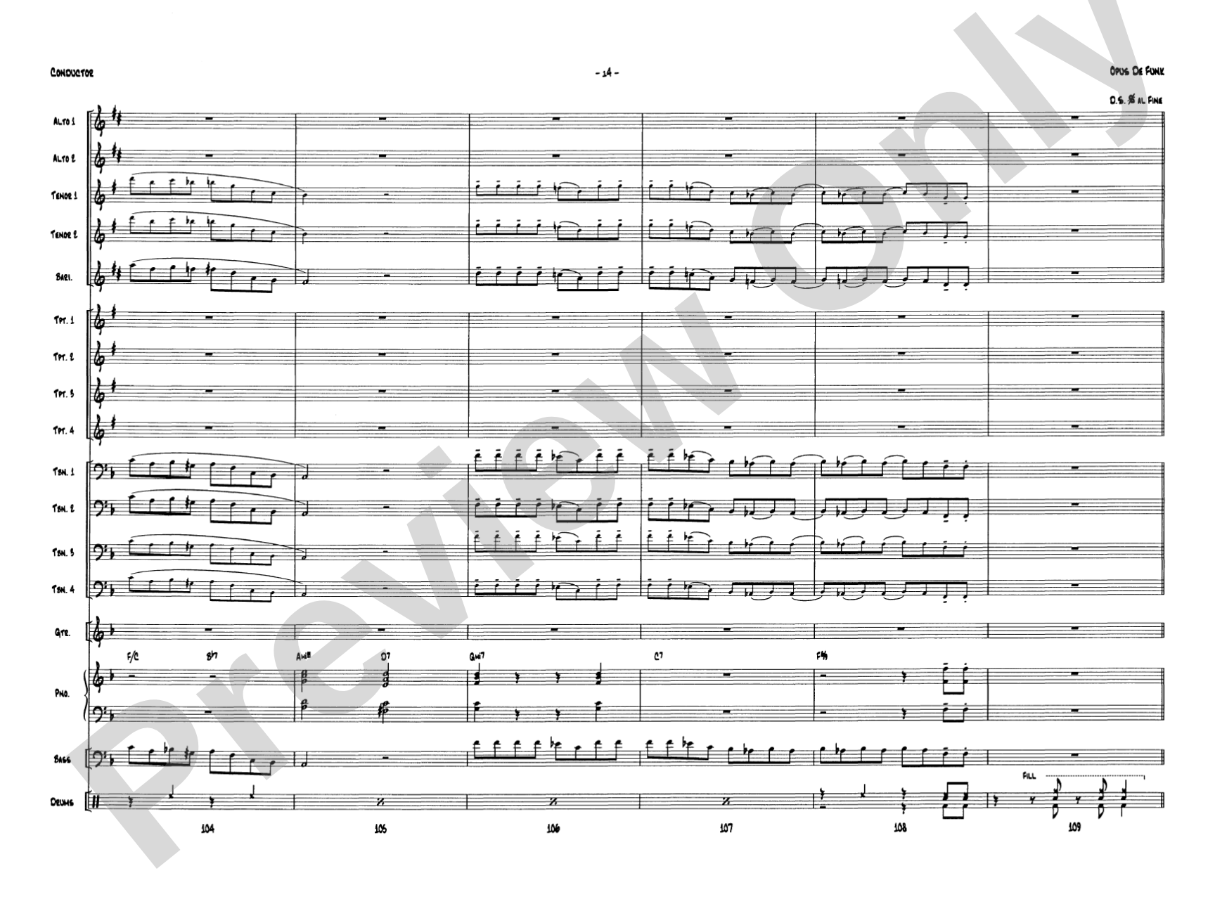 Opus de Funk: Jazz Ensemble Conductor Score & Parts