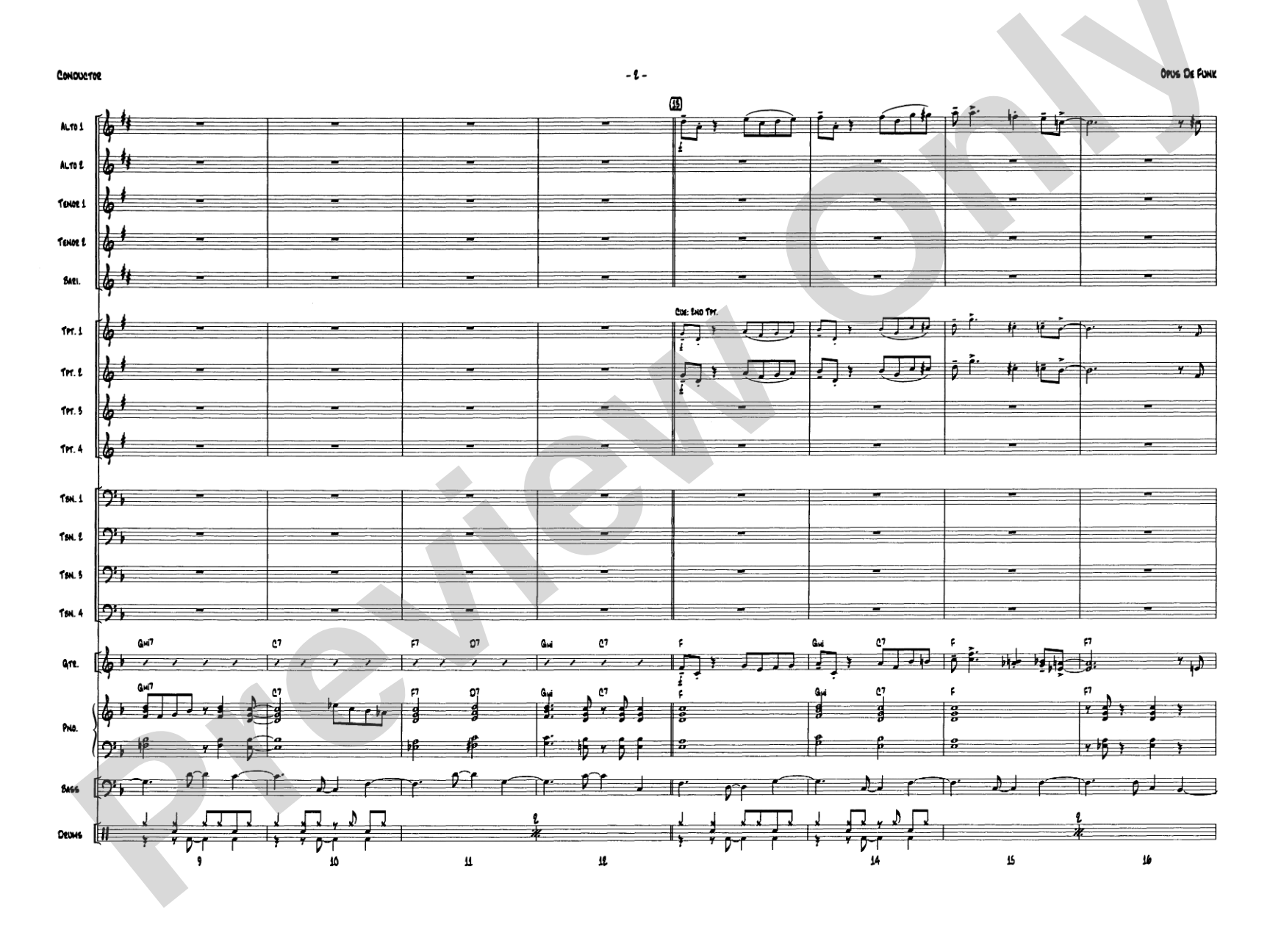 Opus de Funk: Jazz Ensemble Conductor Score & Parts