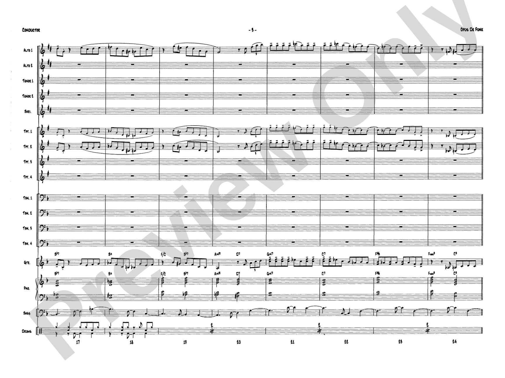 Opus de Funk: Jazz Ensemble Conductor Score & Parts