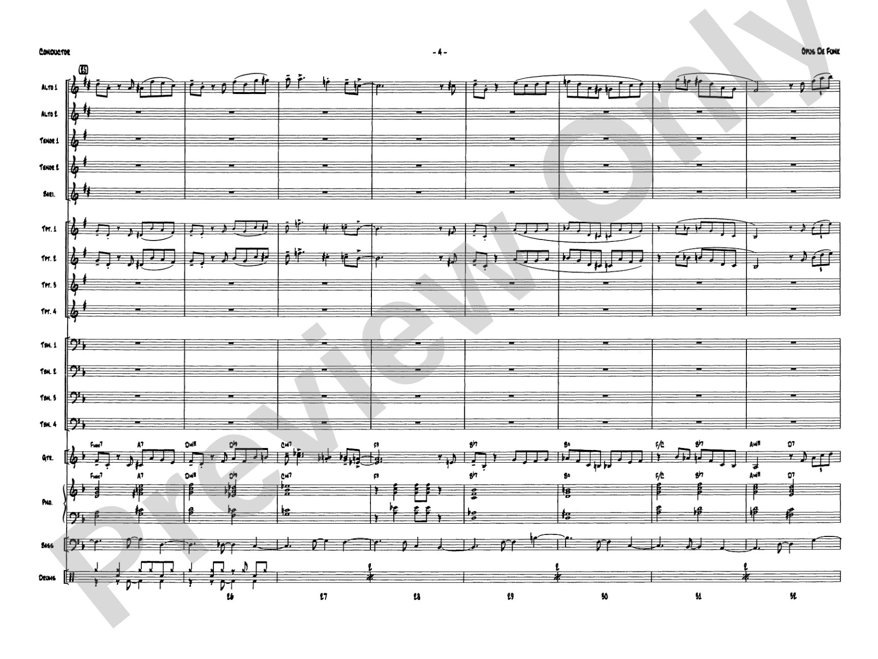 Opus de Funk: Jazz Ensemble Conductor Score & Parts