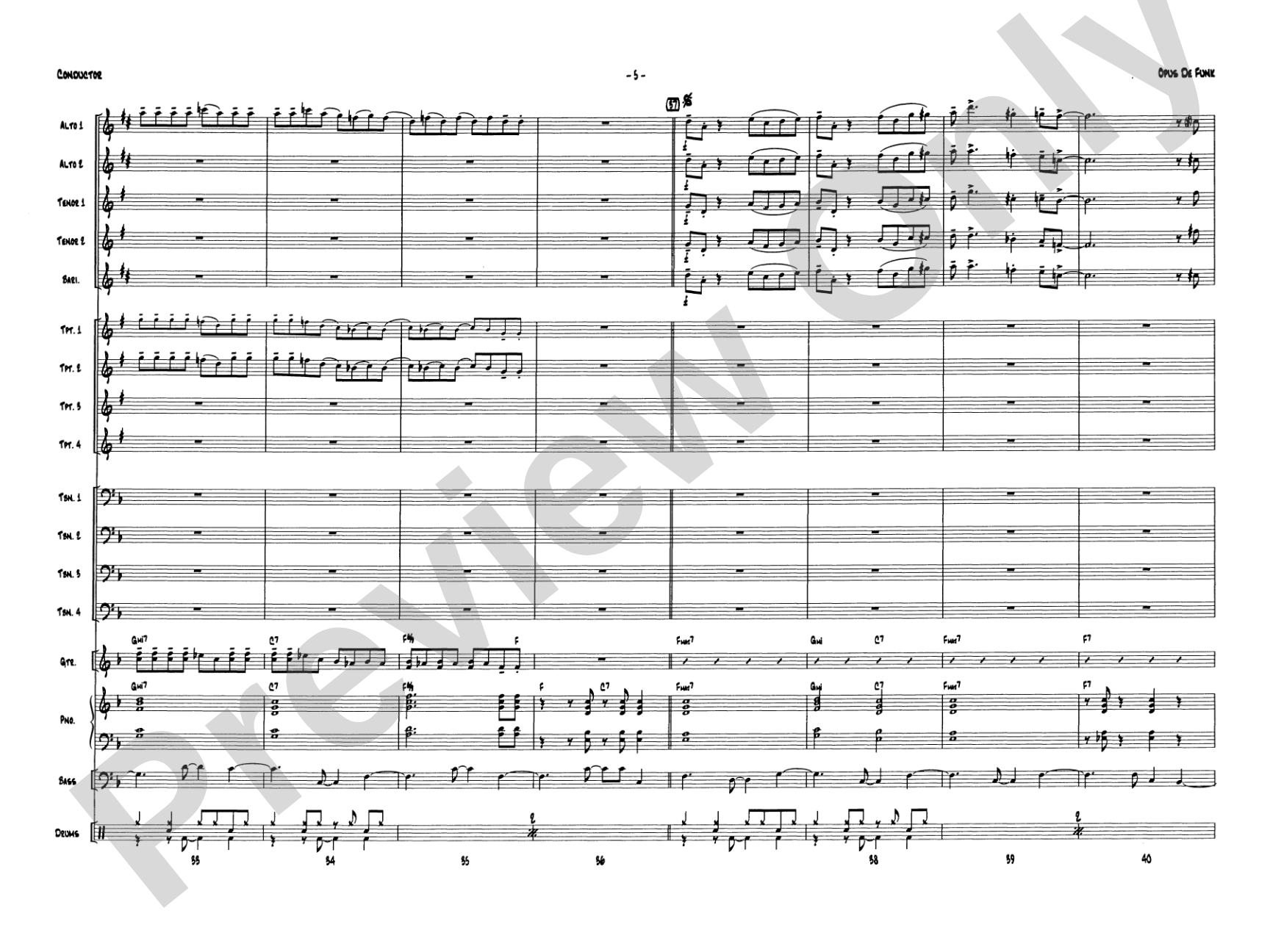 Opus de Funk: Jazz Ensemble Conductor Score & Parts