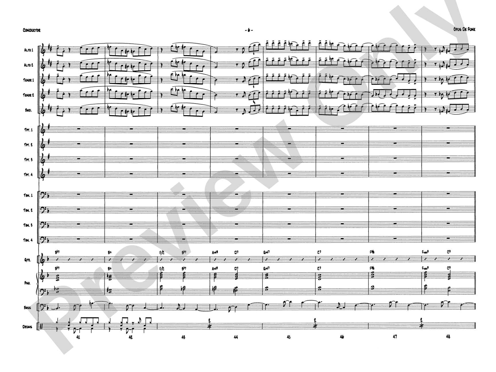Opus de Funk: Jazz Ensemble Conductor Score & Parts