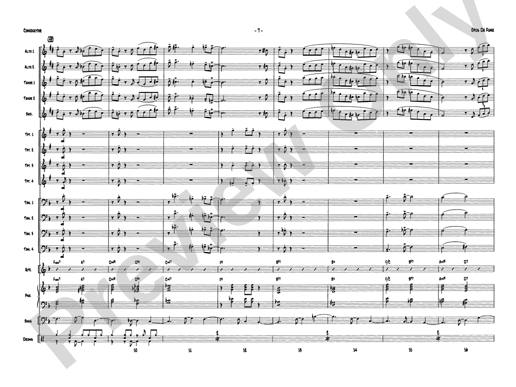 Opus de Funk: Jazz Ensemble Conductor Score & Parts