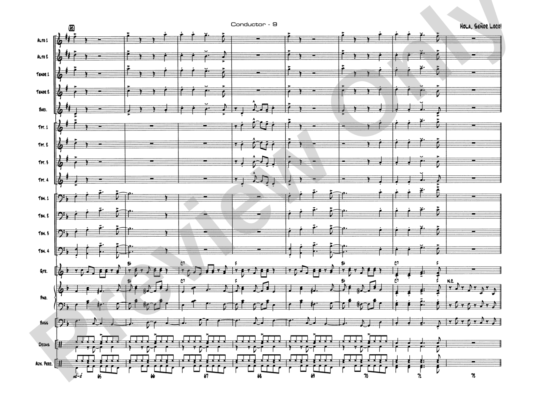 Hola, Señor Loco!: Jazz Ensemble Conductor Score & Parts