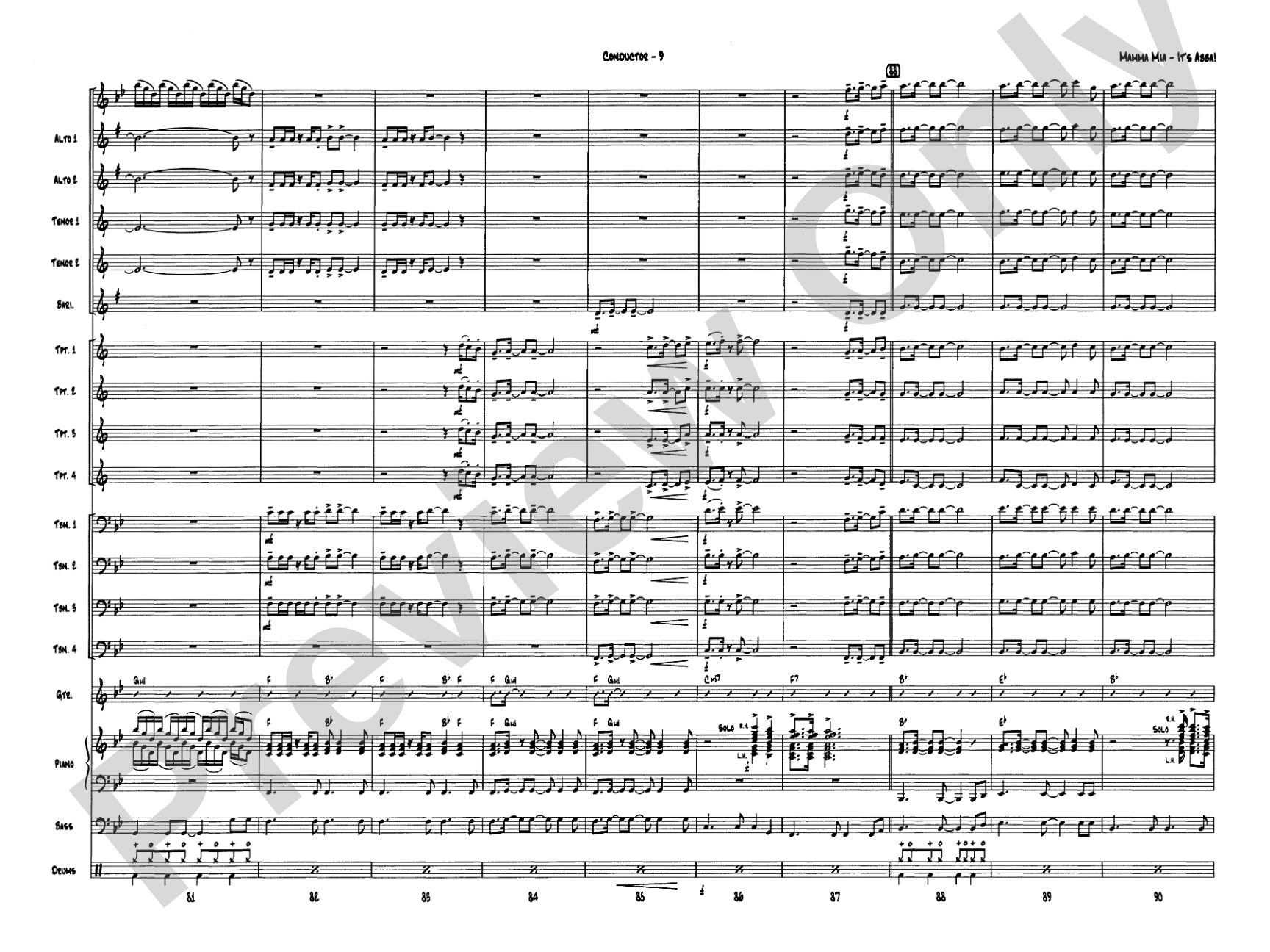 Mamma Mia -- It's ABBA!: Jazz Ensemble Conductor Score & Parts
