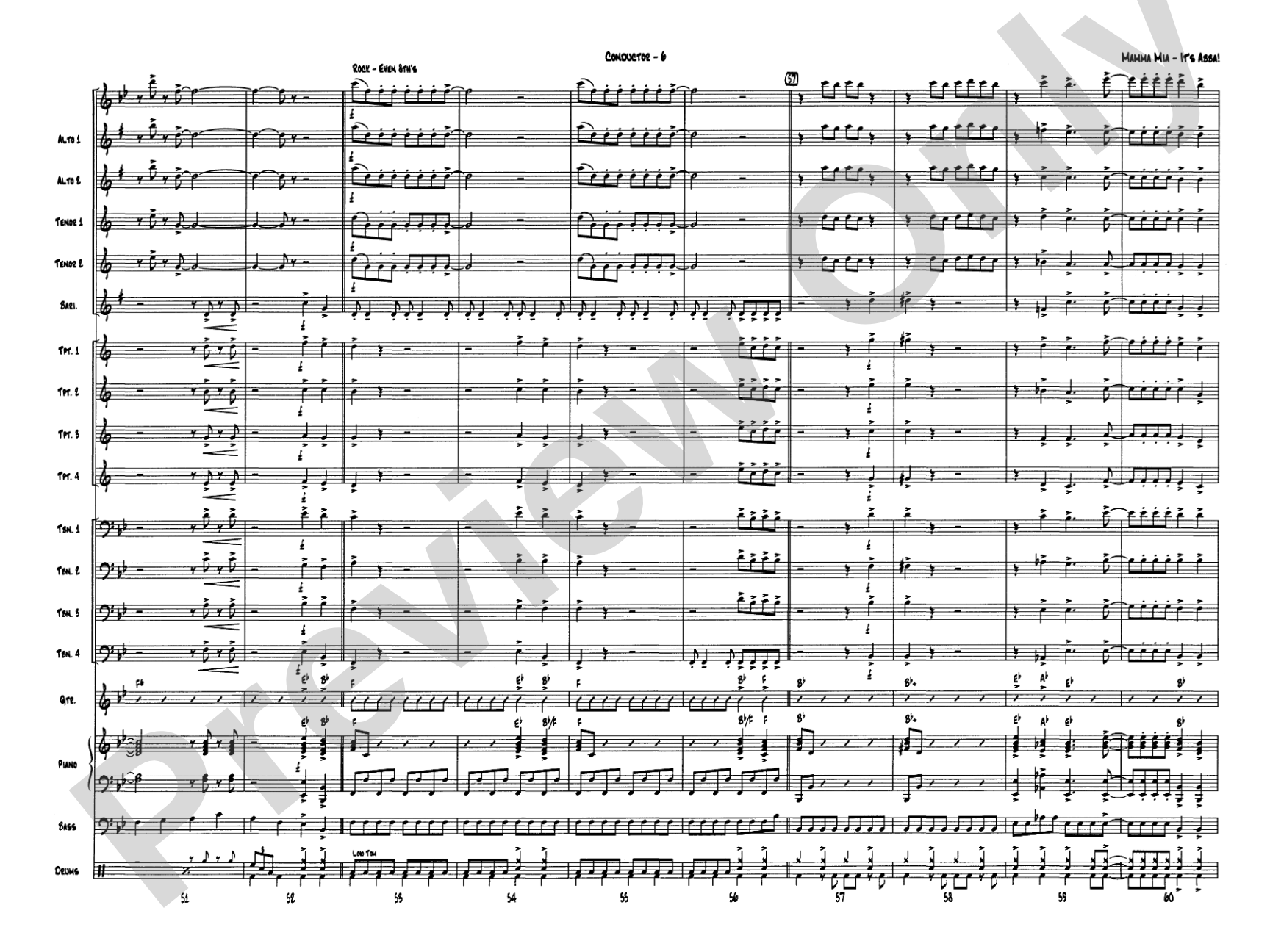 Mamma Mia -- It's ABBA!: Jazz Ensemble Conductor Score & Parts