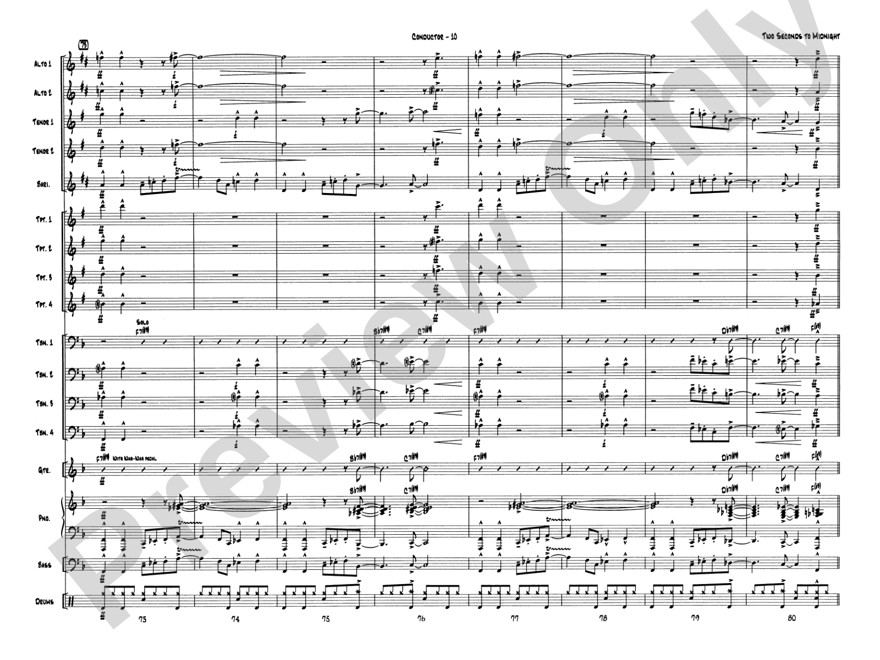 Two Seconds to Midnight: Jazz Ensemble Conductor Score & Parts