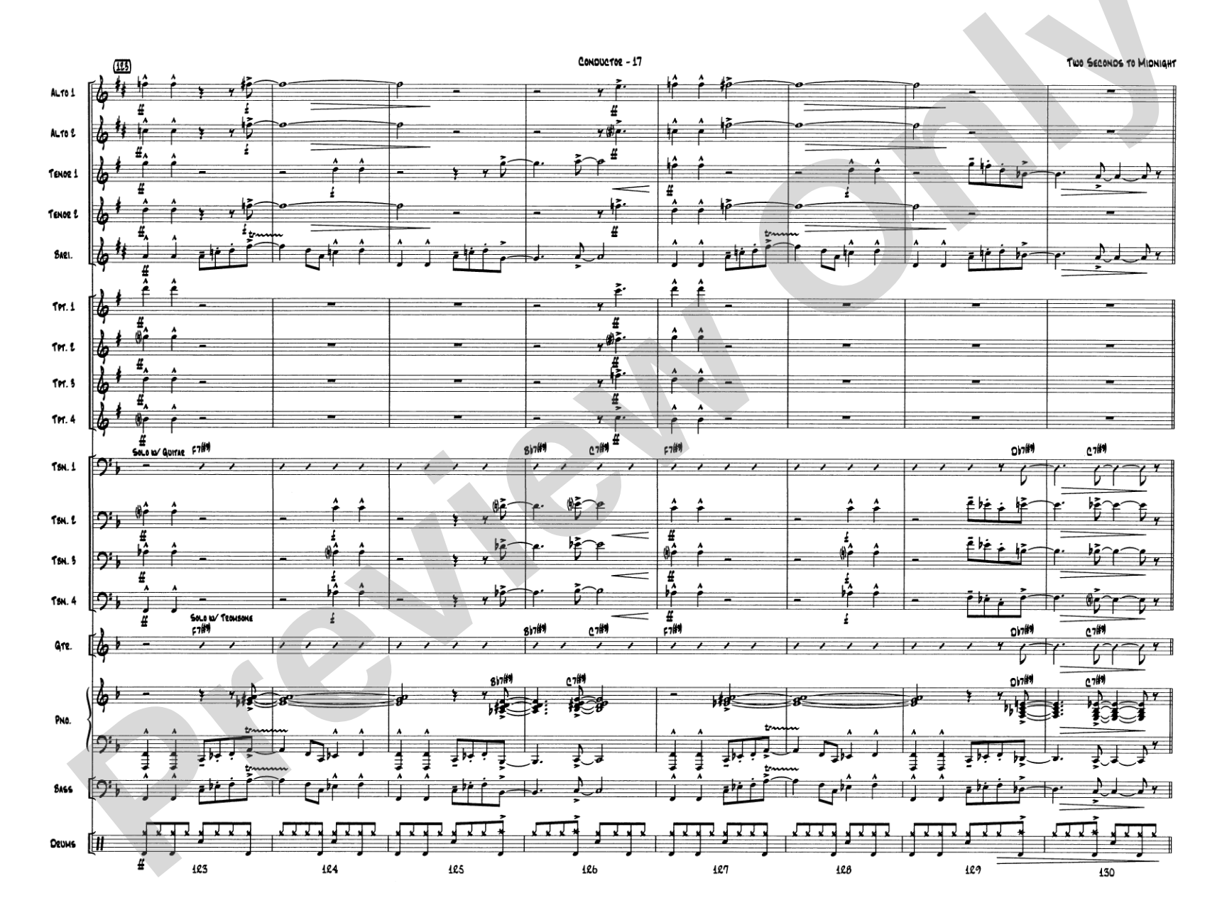 Two Seconds to Midnight: Jazz Ensemble Conductor Score & Parts