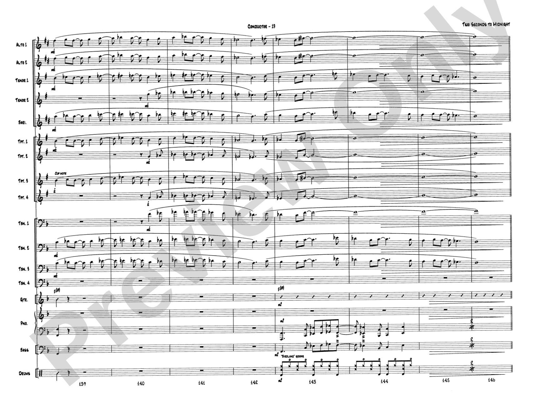 Two Seconds to Midnight: Jazz Ensemble Conductor Score & Parts