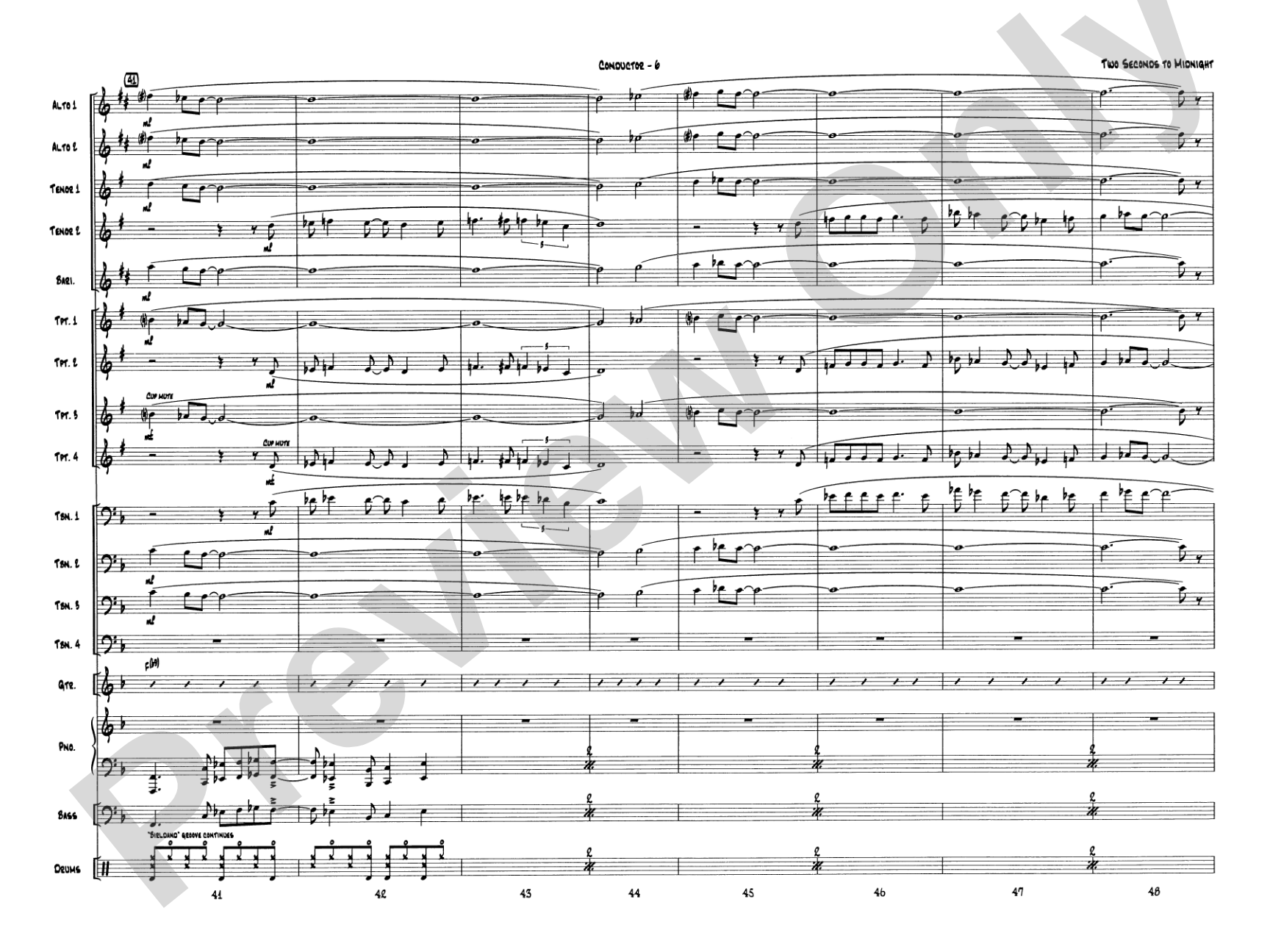 Two Seconds to Midnight: Jazz Ensemble Conductor Score & Parts
