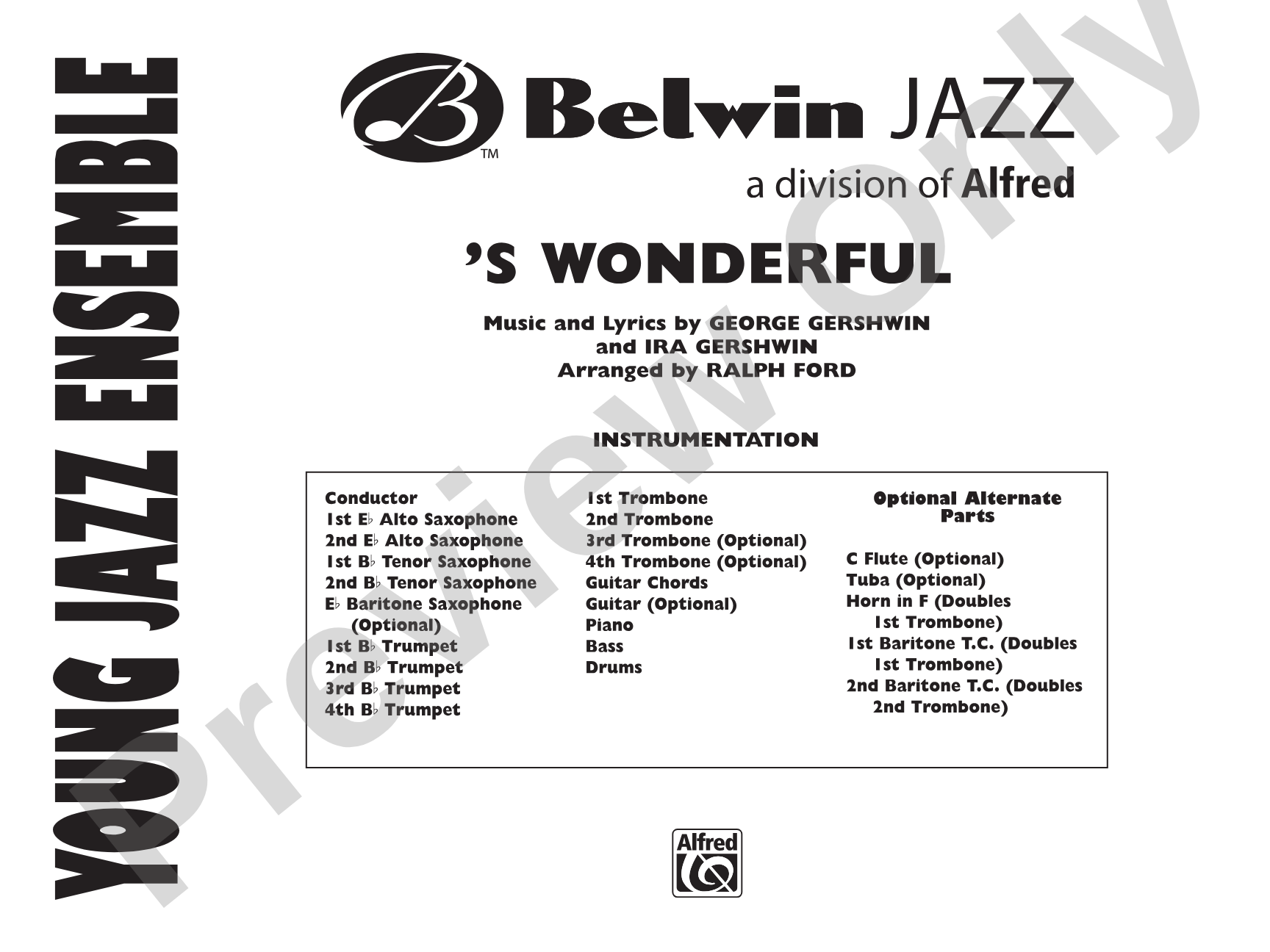 'S Wonderful: Jazz Ensemble Conductor Score & Parts