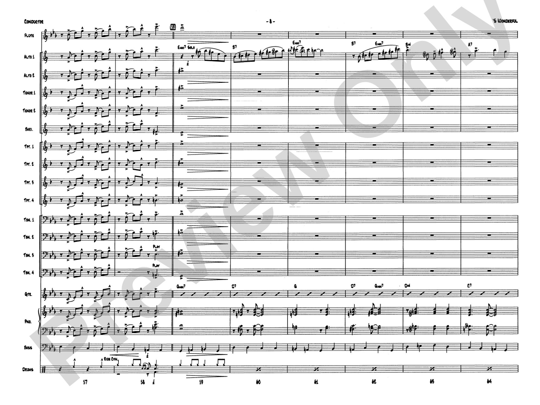 'S Wonderful: Jazz Ensemble Conductor Score & Parts