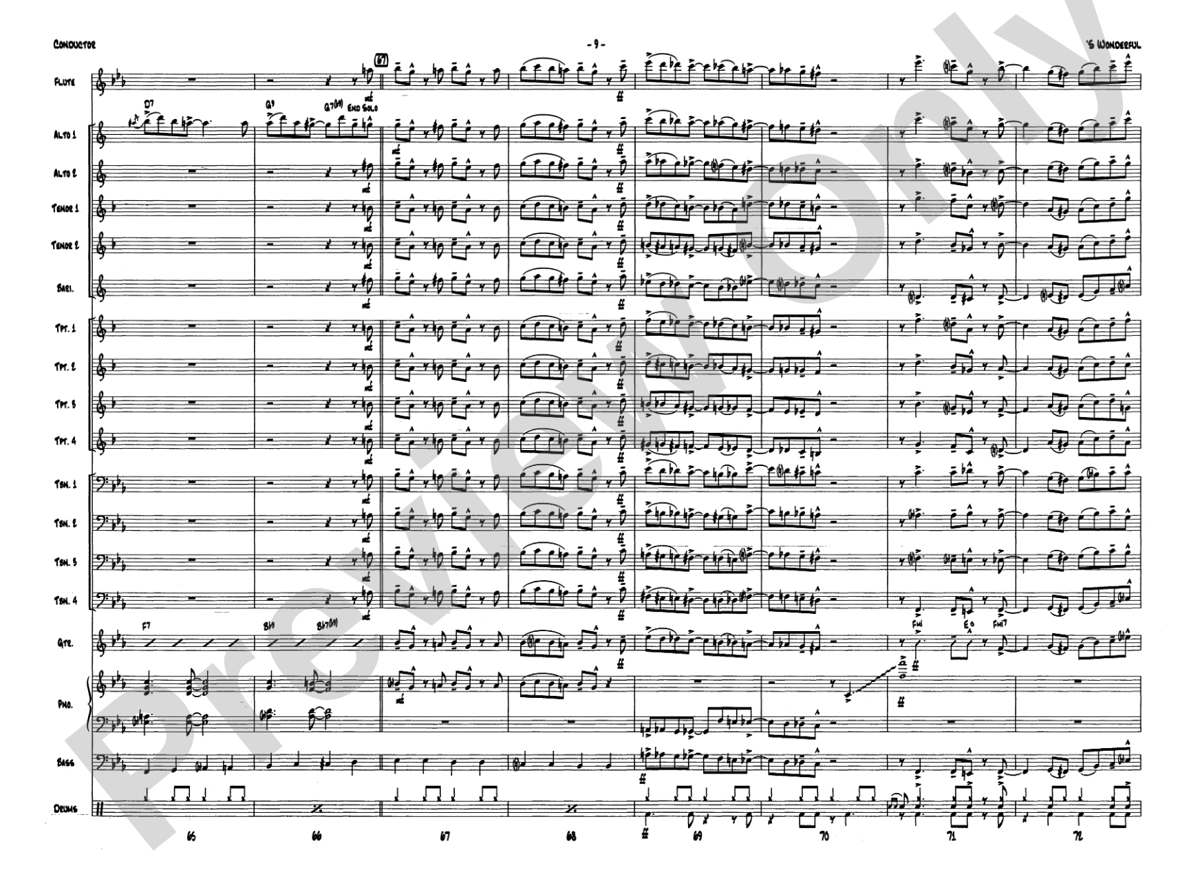 'S Wonderful: Jazz Ensemble Conductor Score & Parts