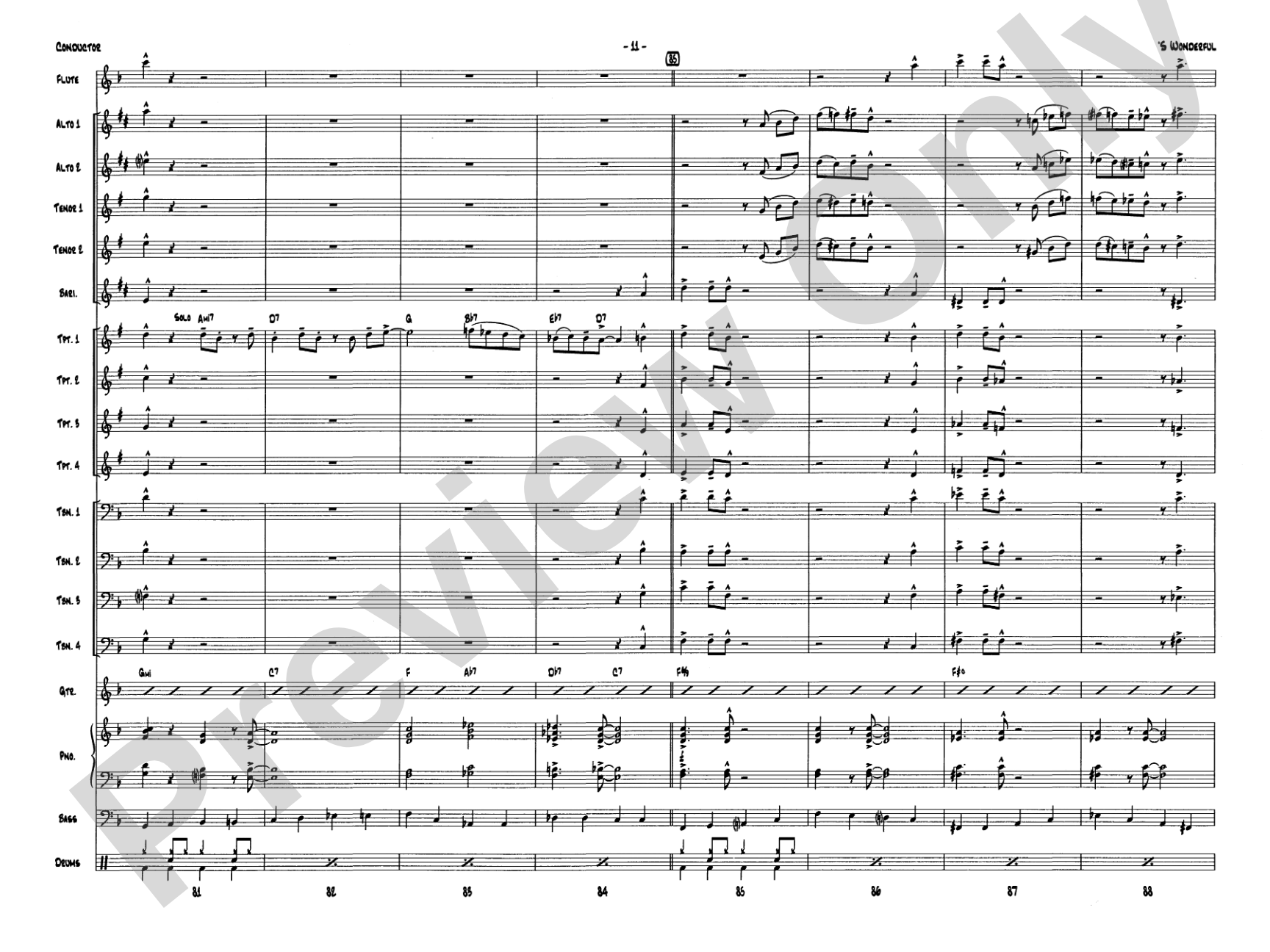 'S Wonderful: Jazz Ensemble Conductor Score & Parts