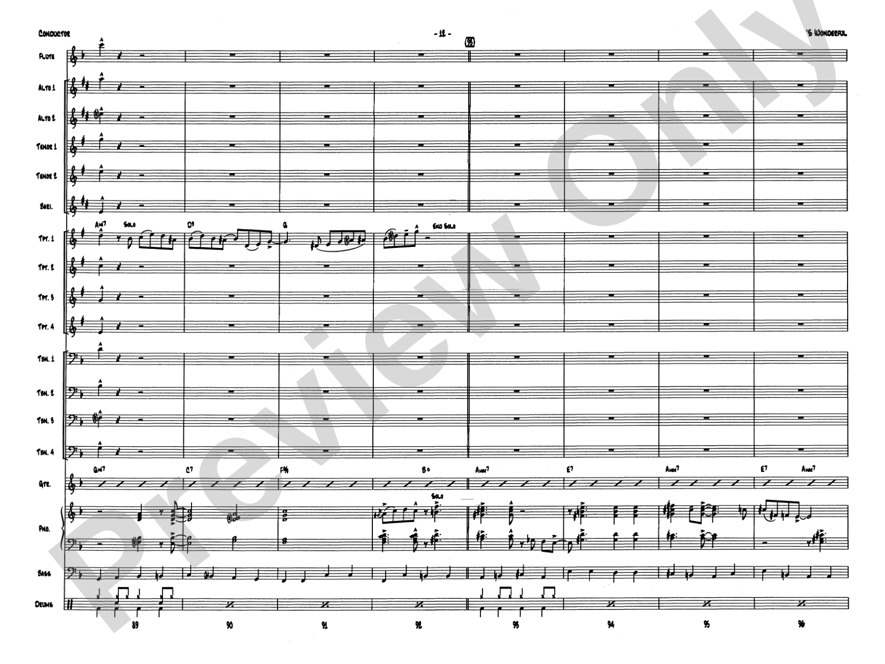 'S Wonderful: Jazz Ensemble Conductor Score & Parts
