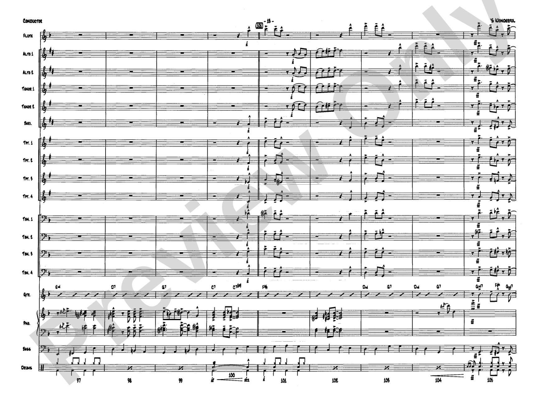 'S Wonderful: Jazz Ensemble Conductor Score & Parts