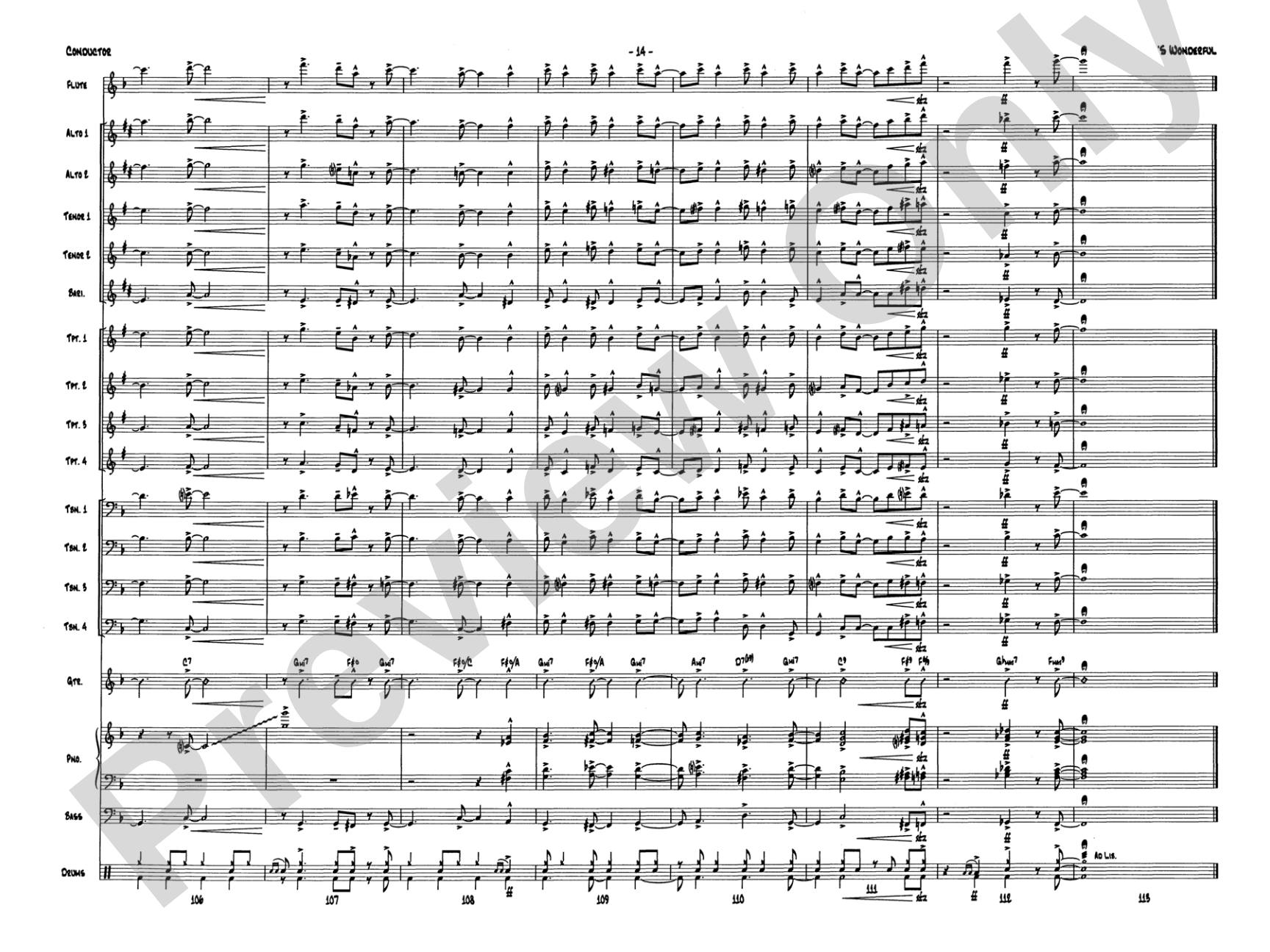 'S Wonderful: Jazz Ensemble Conductor Score & Parts