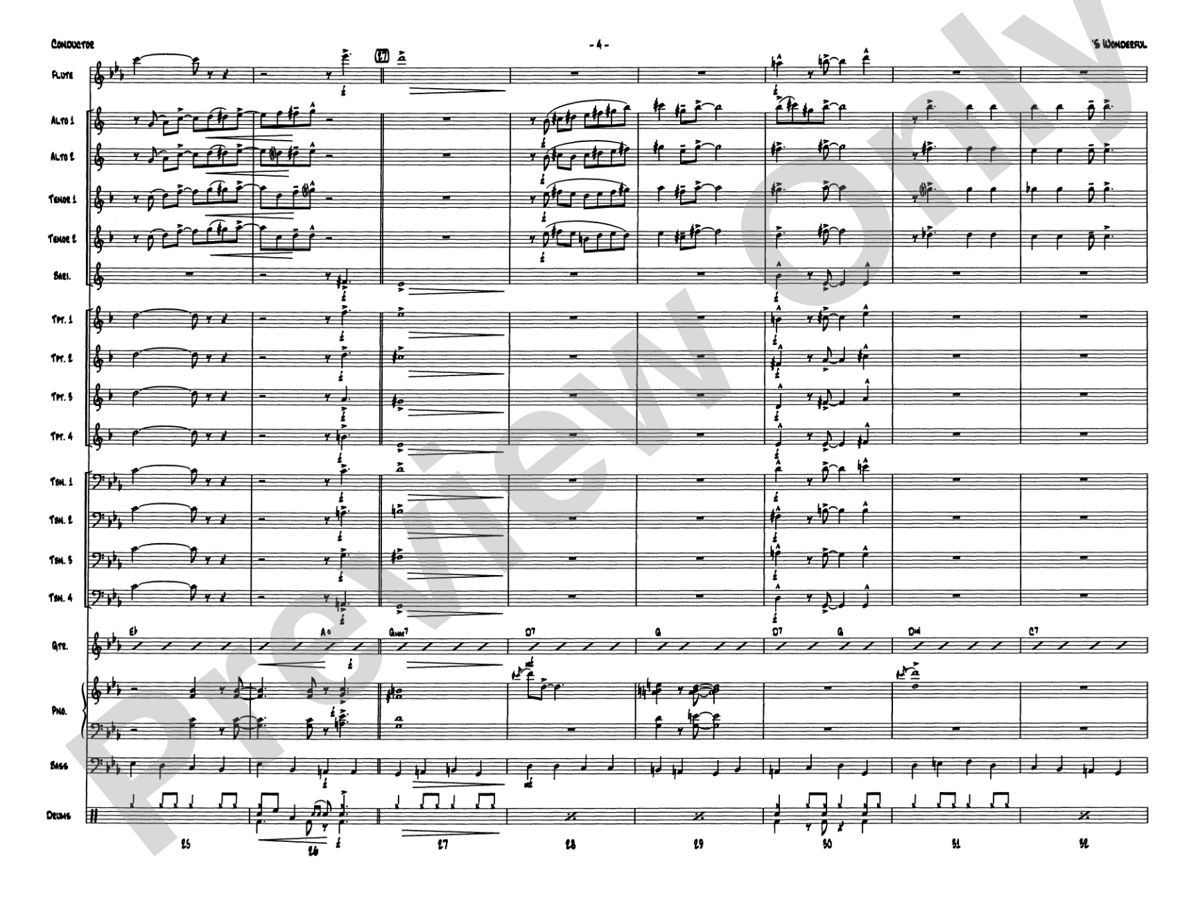 'S Wonderful: Jazz Ensemble Conductor Score & Parts