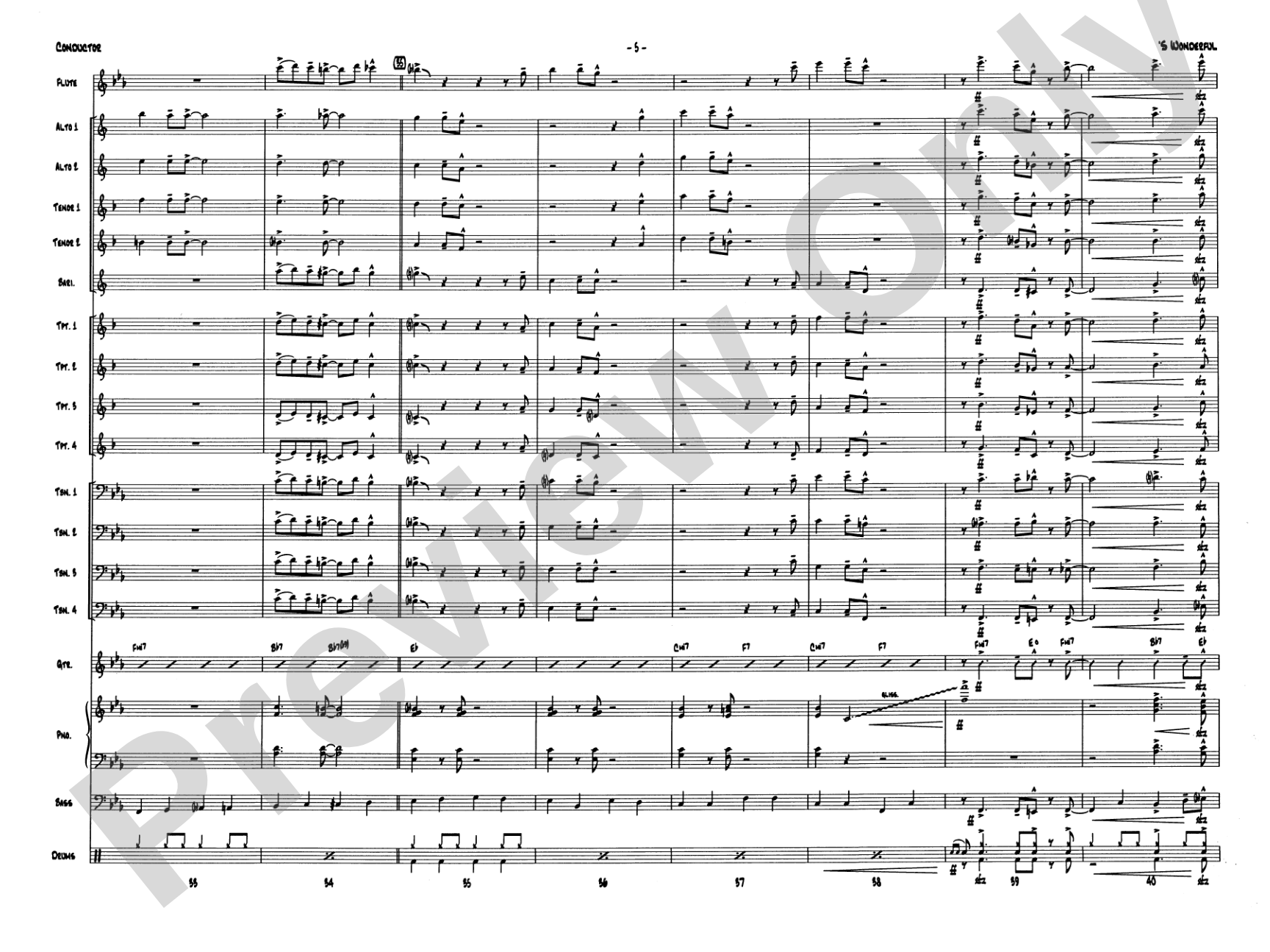 'S Wonderful: Jazz Ensemble Conductor Score & Parts