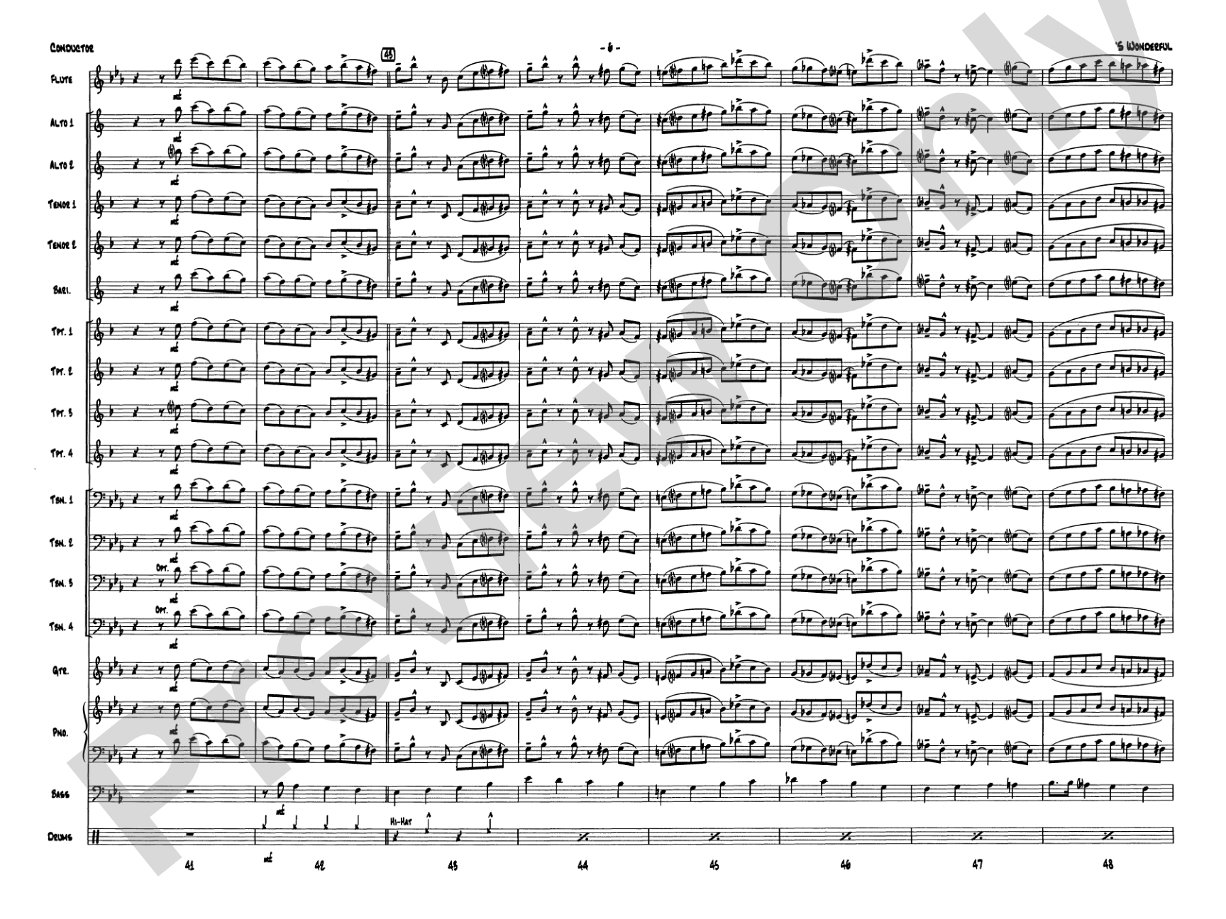 'S Wonderful: Jazz Ensemble Conductor Score & Parts