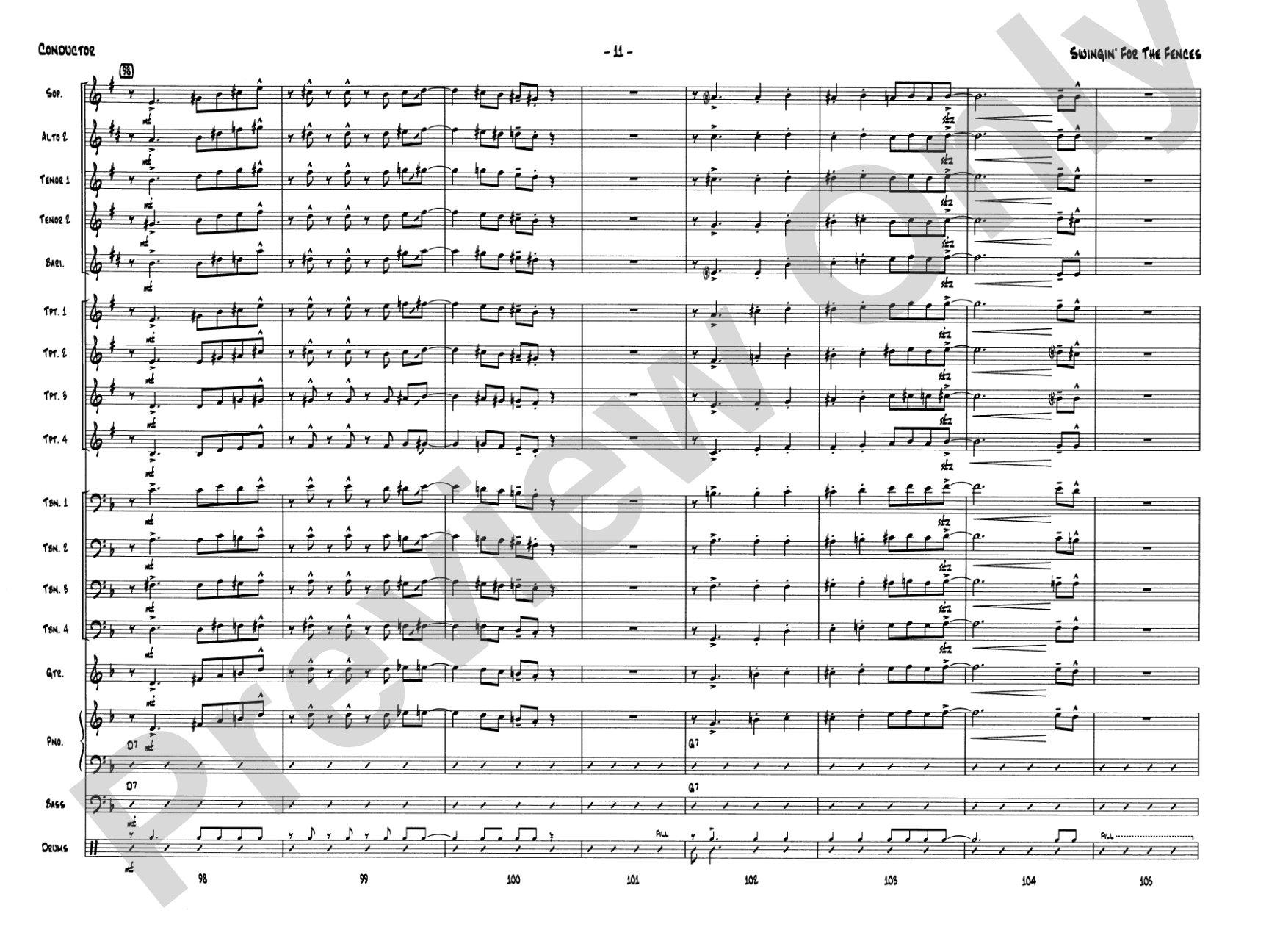 Swingin' for the Fences: Jazz Ensemble Conductor Score & Parts