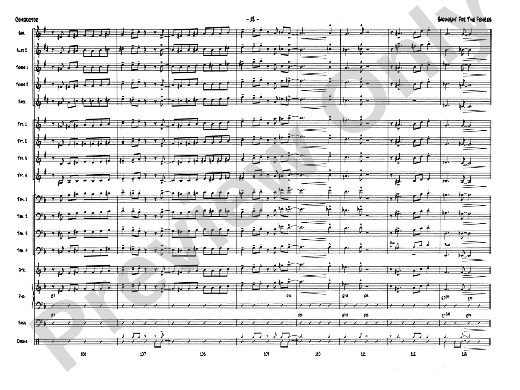 Swingin' for the Fences: Jazz Ensemble Conductor Score & Parts