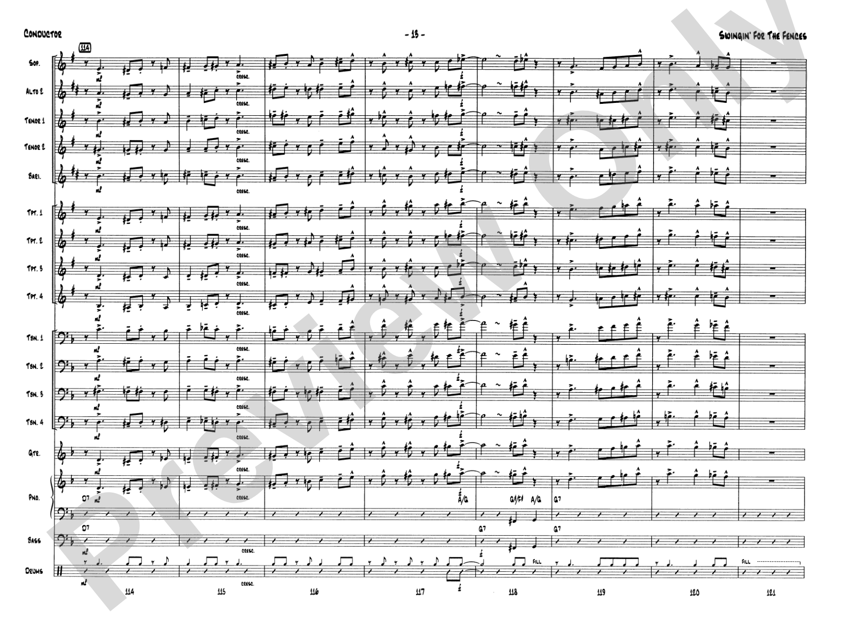 Swingin' for the Fences: Jazz Ensemble Conductor Score & Parts