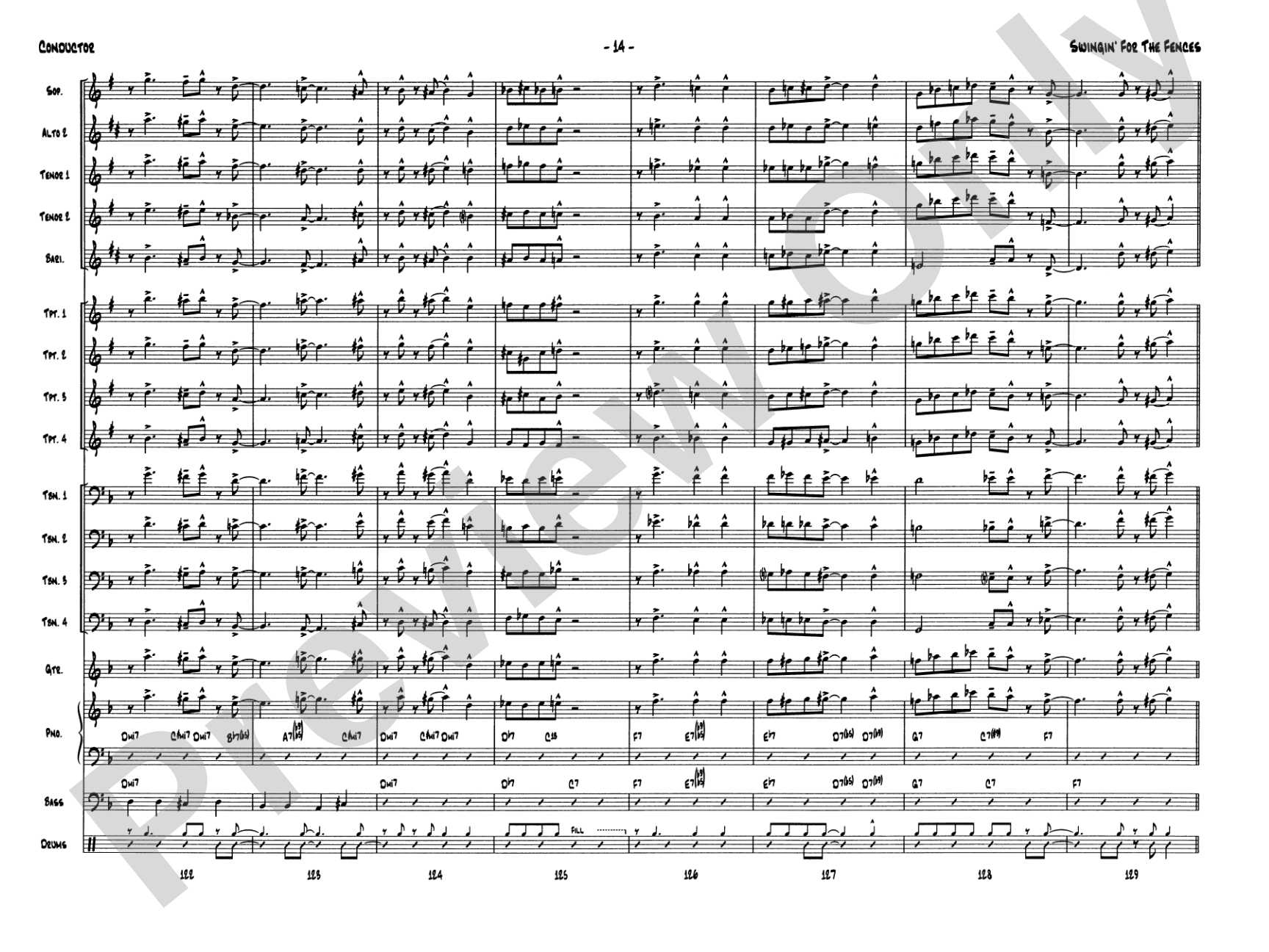 Swingin' for the Fences: Jazz Ensemble Conductor Score & Parts