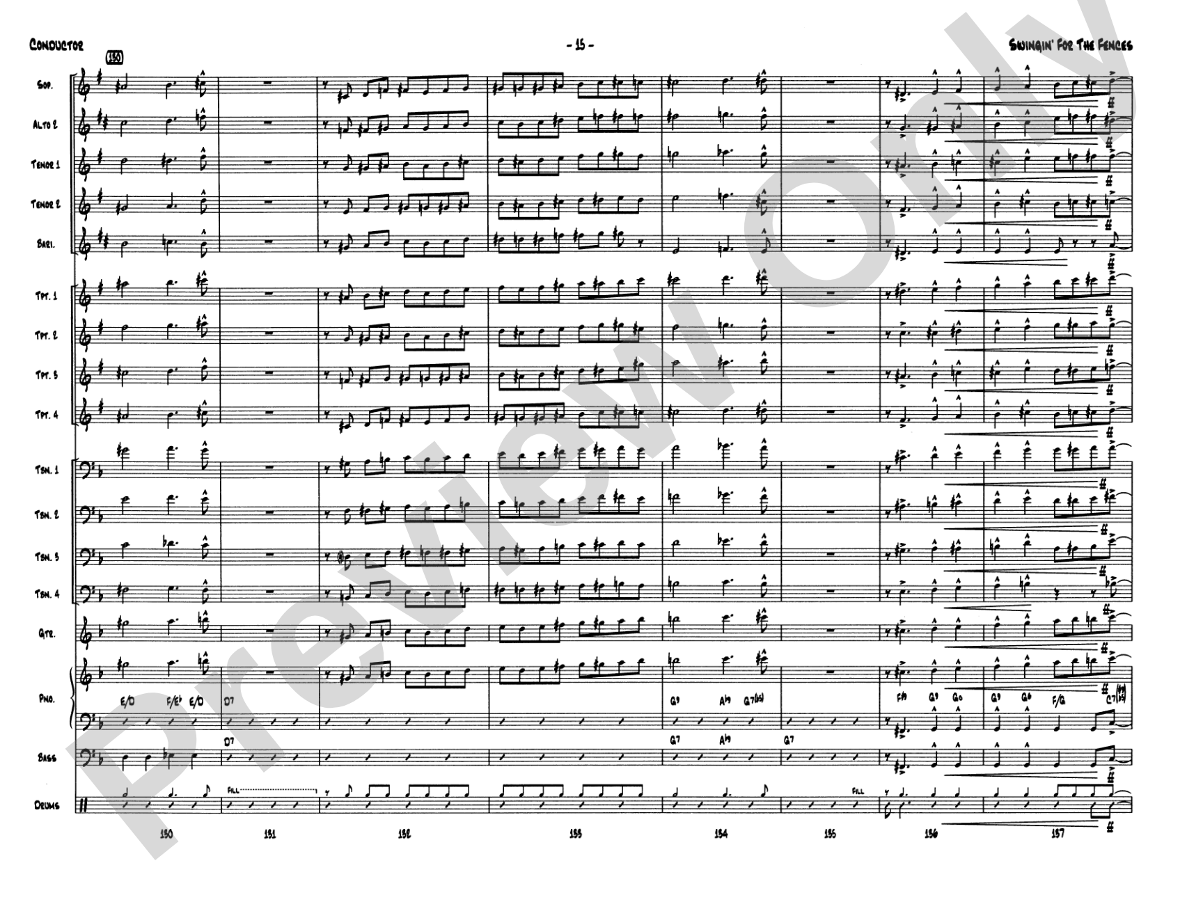 Swingin' for the Fences: Jazz Ensemble Conductor Score & Parts