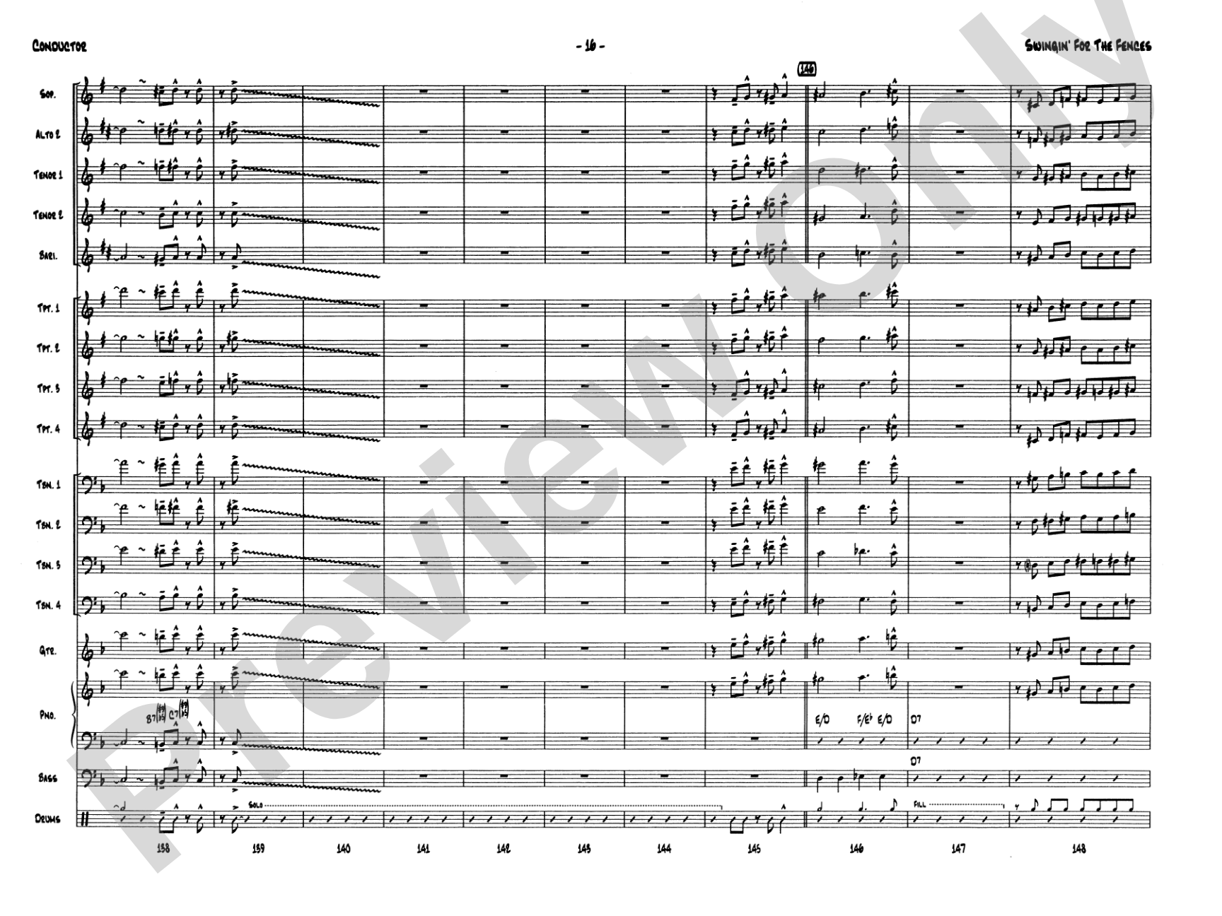 Swingin' for the Fences: Jazz Ensemble Conductor Score & Parts