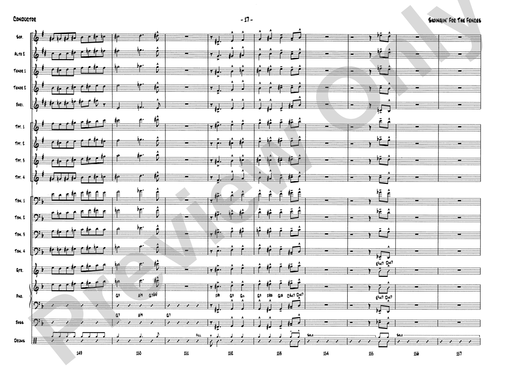 Swingin' for the Fences: Jazz Ensemble Conductor Score & Parts