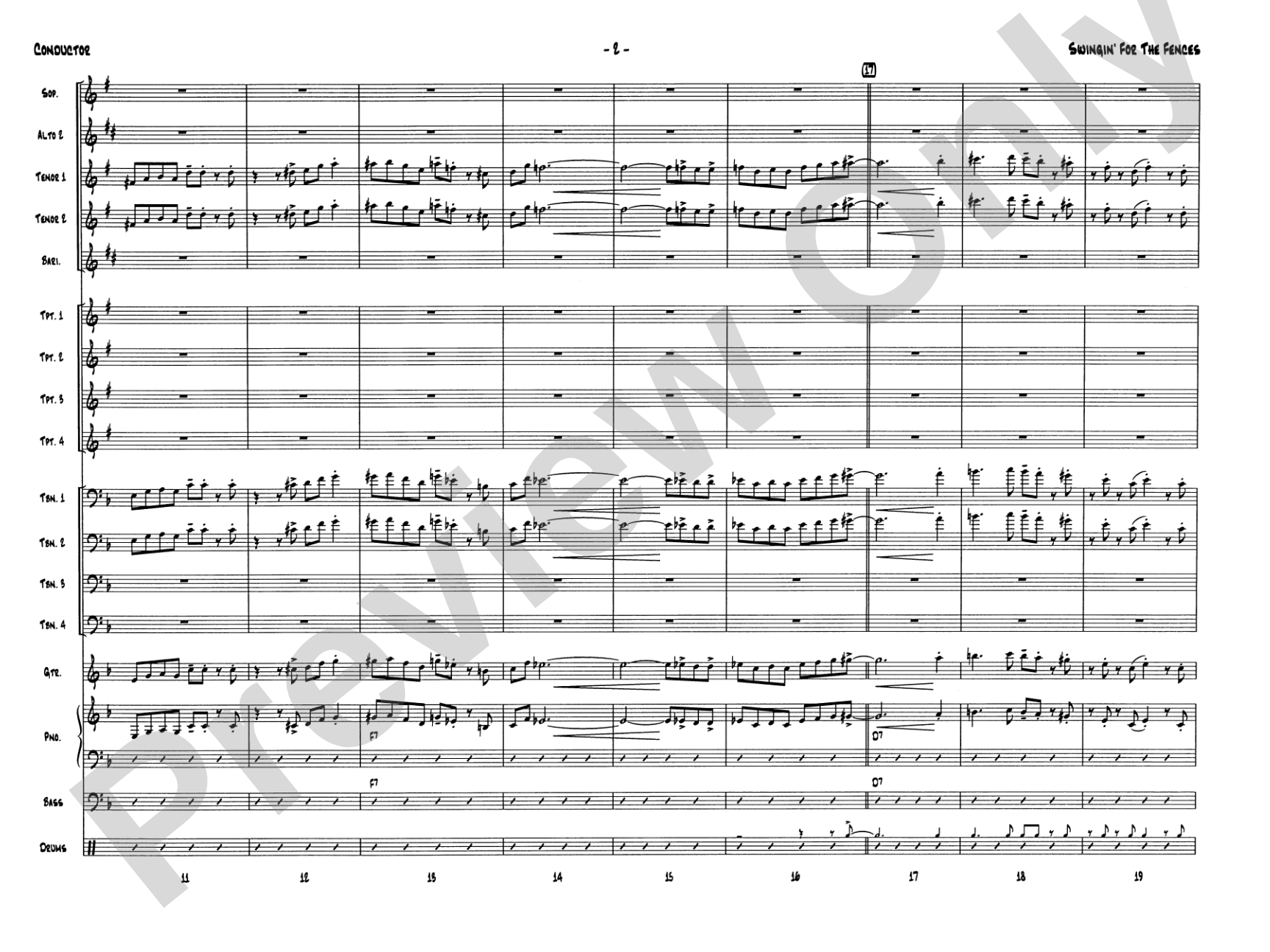 Swingin' for the Fences: Jazz Ensemble Conductor Score & Parts