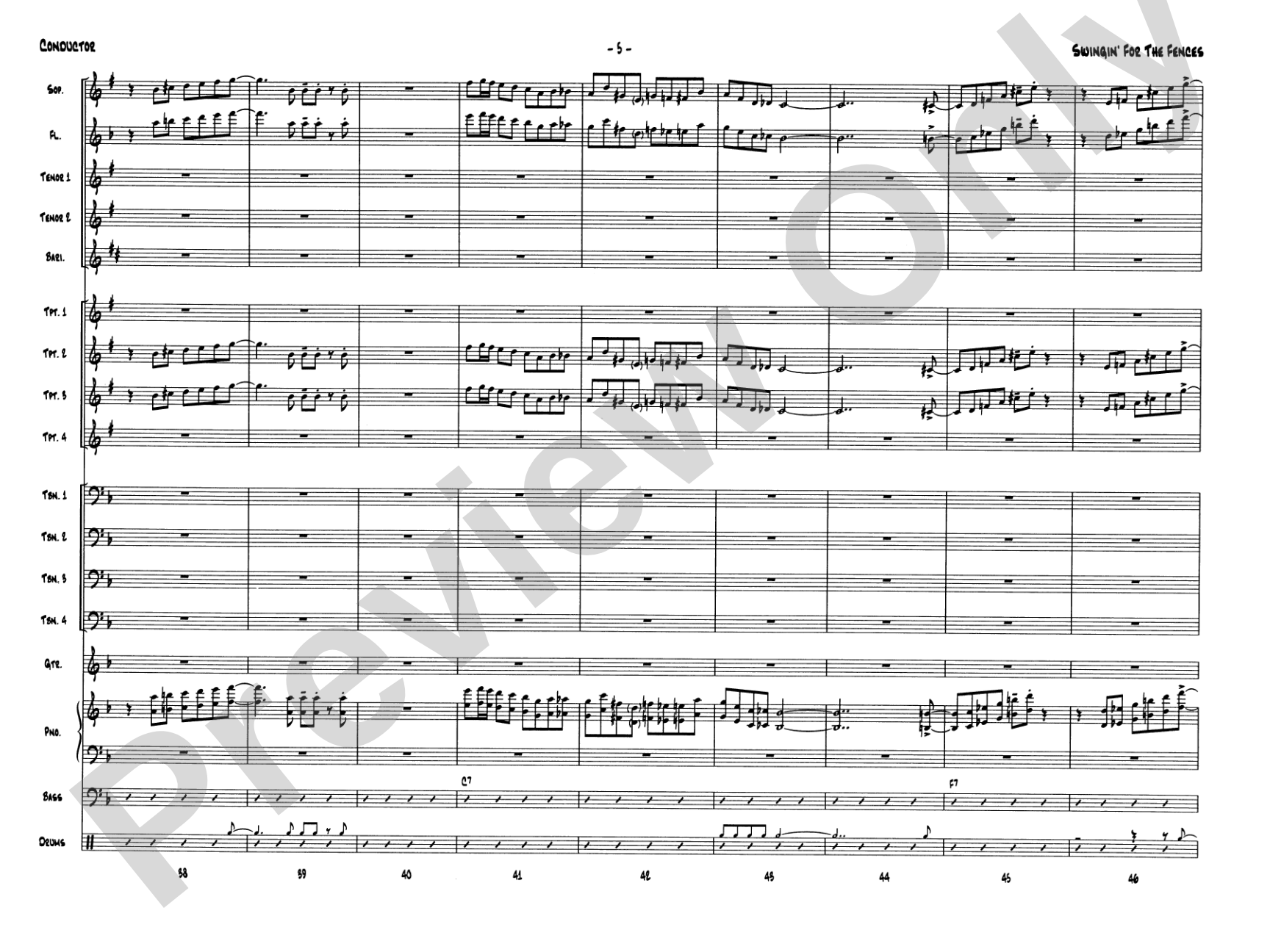 Swingin' for the Fences: Jazz Ensemble Conductor Score & Parts