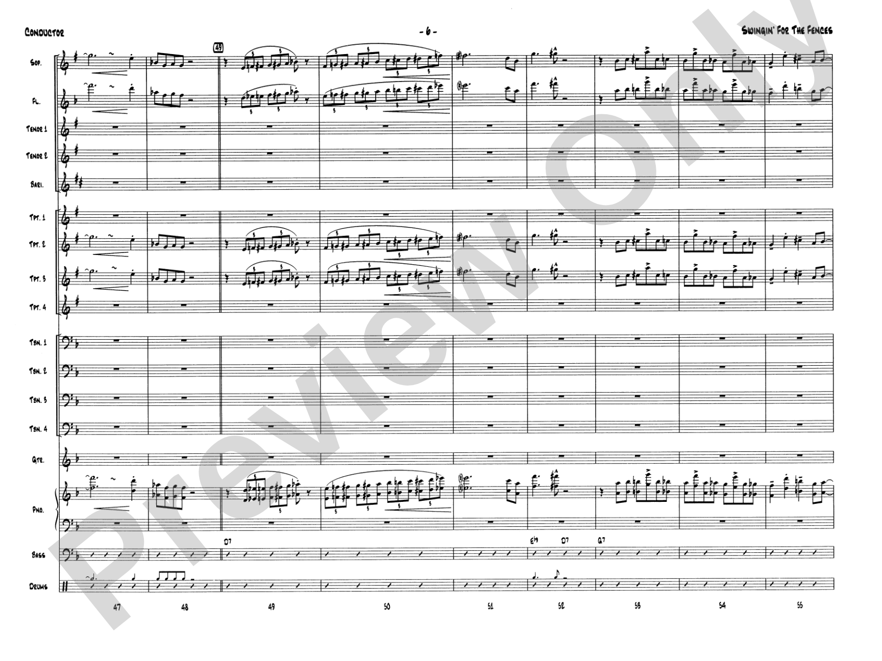 Swingin' for the Fences: Jazz Ensemble Conductor Score & Parts