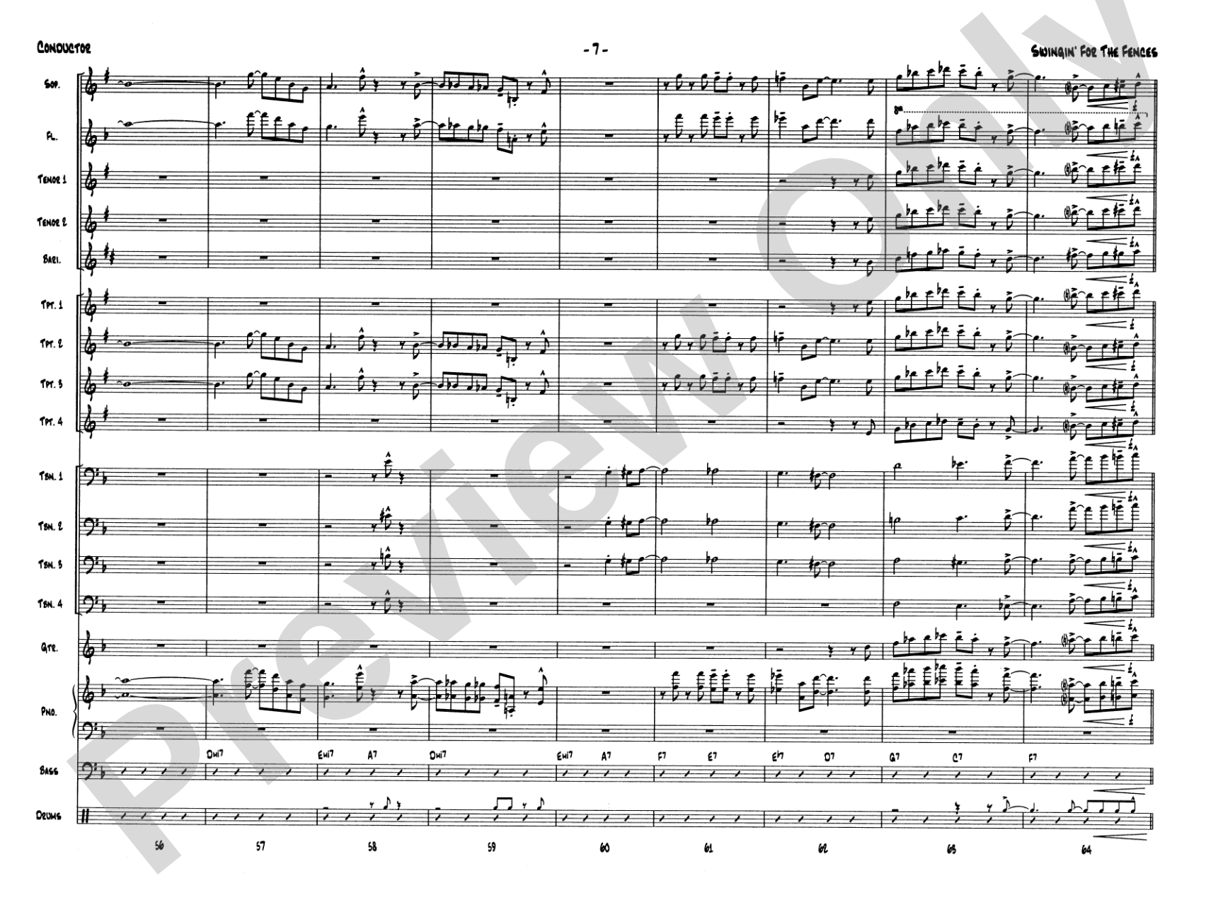 Swingin' for the Fences: Jazz Ensemble Conductor Score & Parts