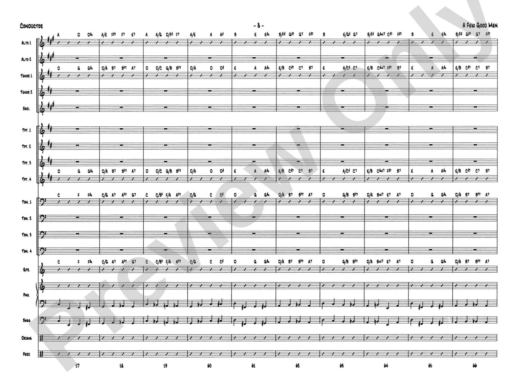 A Few Good Men: Jazz Ensemble Conductor Score & Parts