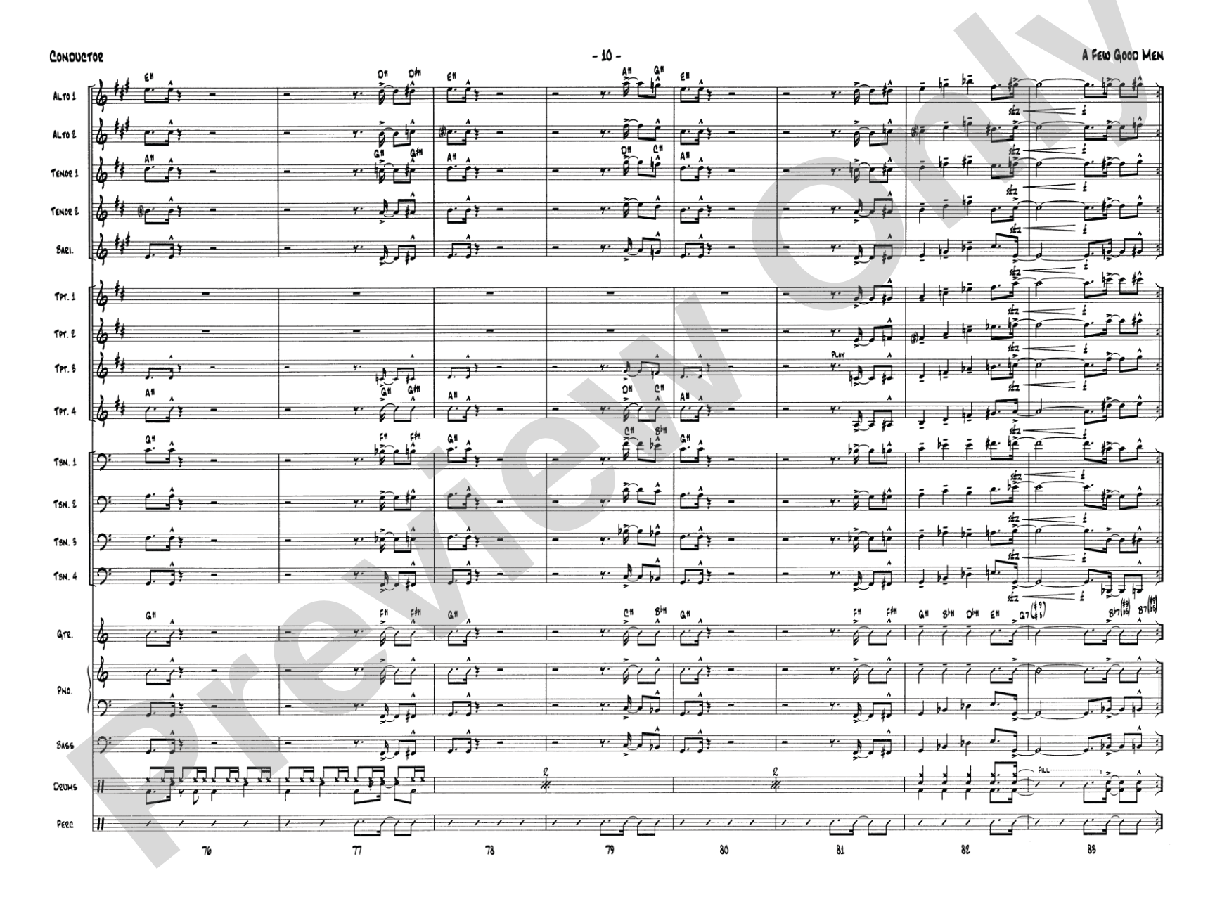 A Few Good Men: Jazz Ensemble Conductor Score & Parts