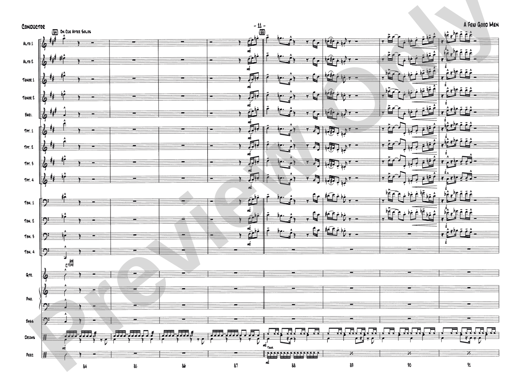 A Few Good Men: Jazz Ensemble Conductor Score & Parts
