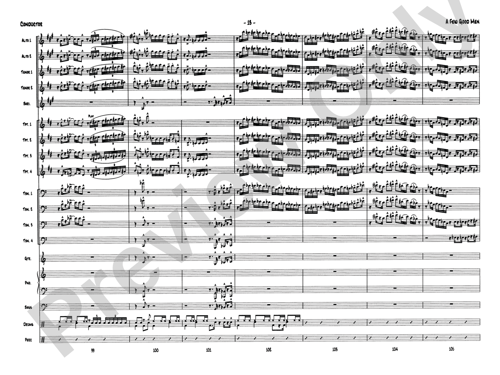 A Few Good Men: Jazz Ensemble Conductor Score & Parts
