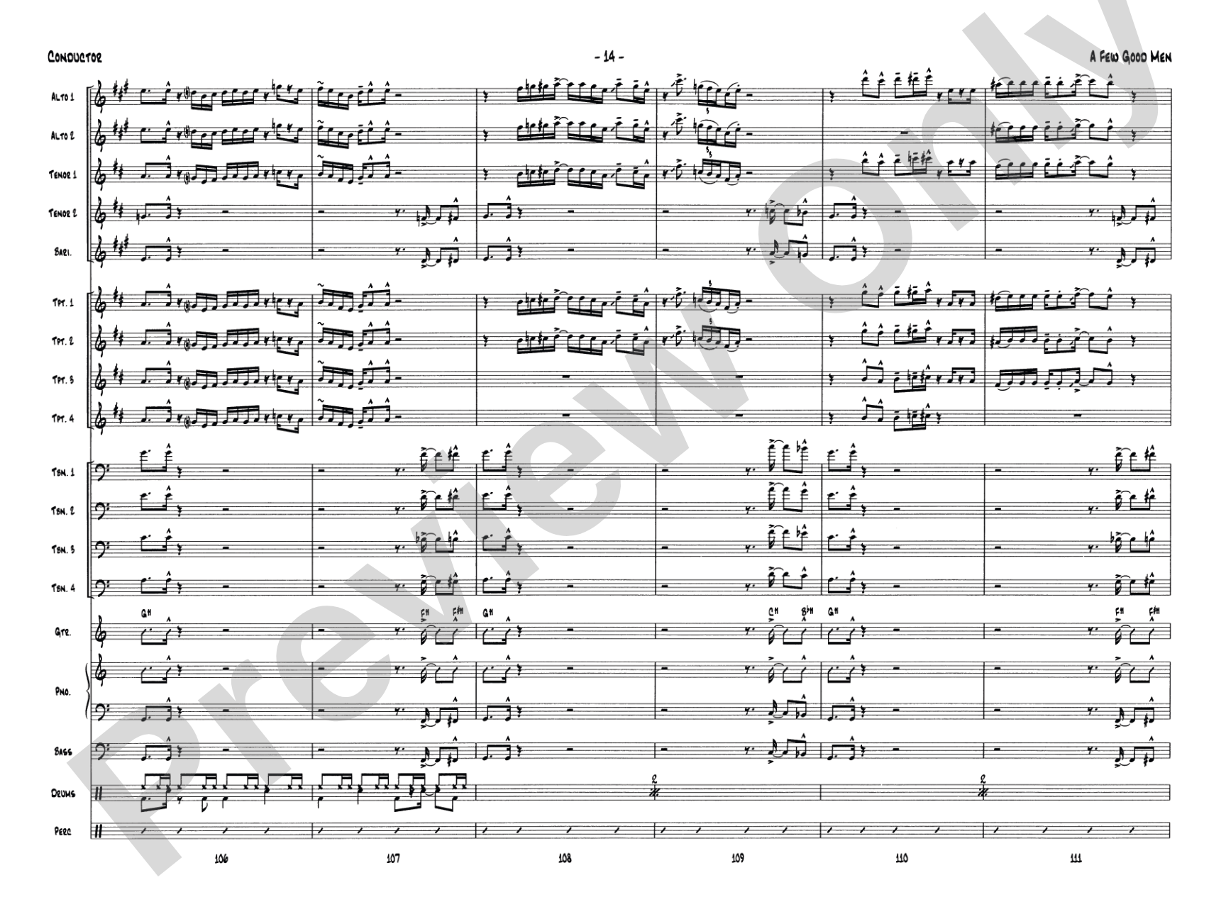 A Few Good Men: Jazz Ensemble Conductor Score & Parts