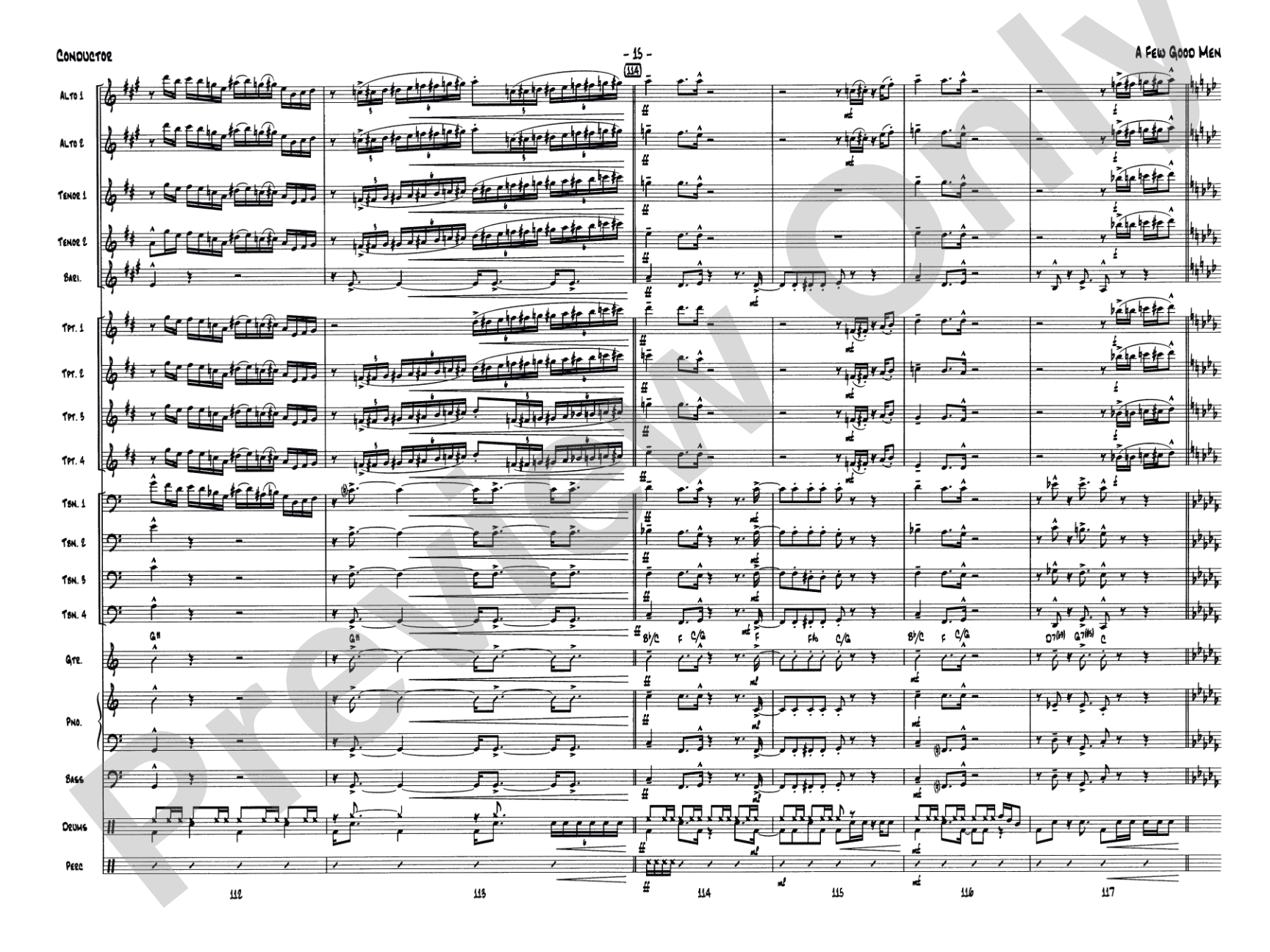 A Few Good Men: Jazz Ensemble Conductor Score & Parts