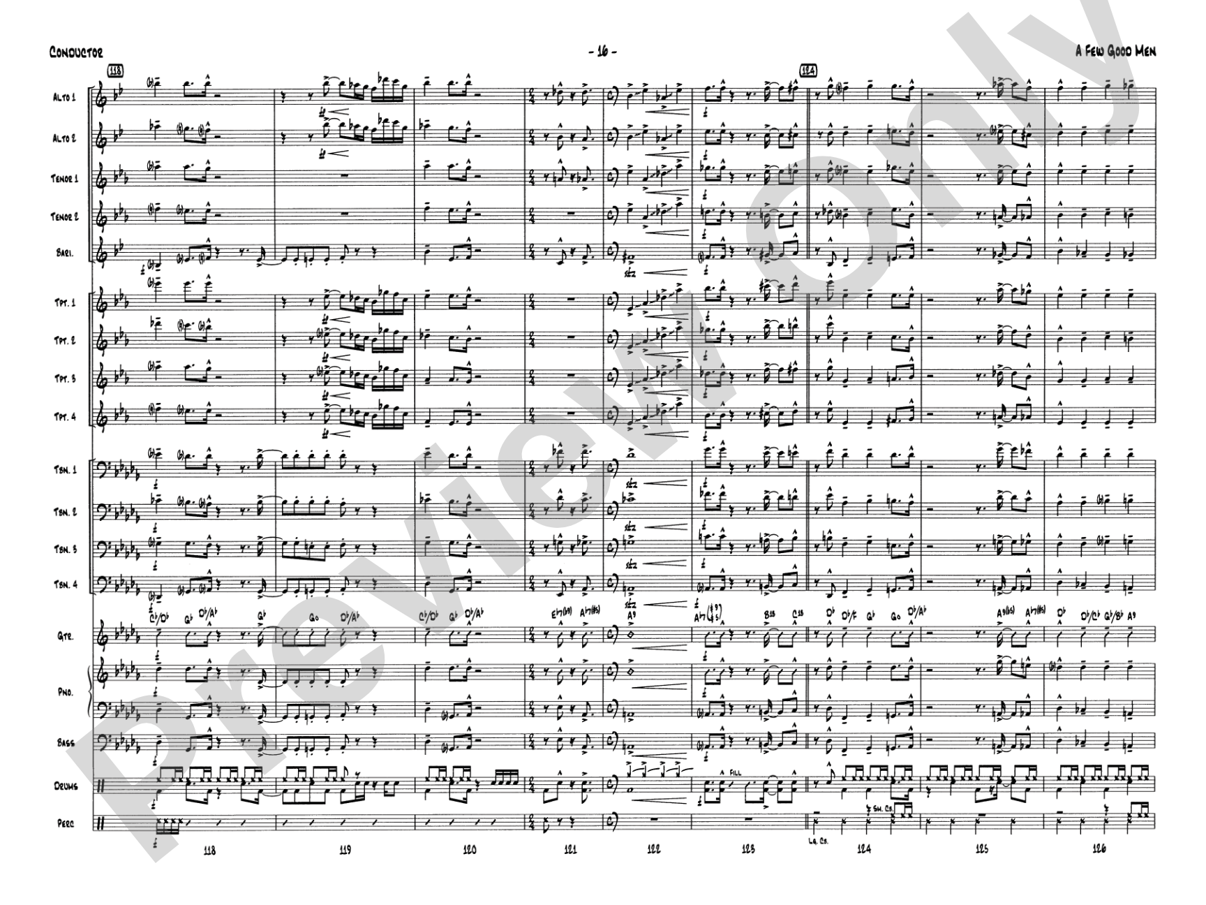 A Few Good Men: Jazz Ensemble Conductor Score & Parts